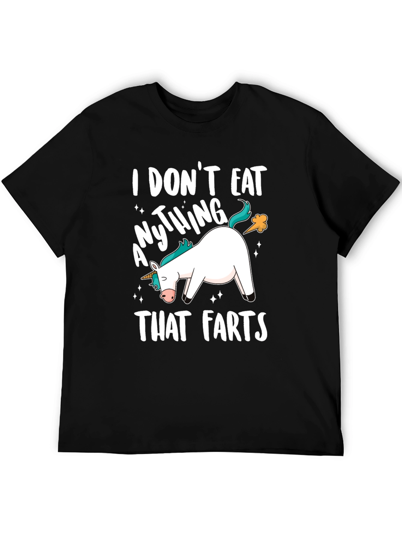 Black Funny Unicorn Fart T-Shirt view 5