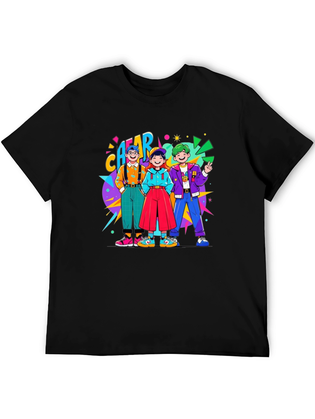 Black Retro Cartoon T-Shirt view 5