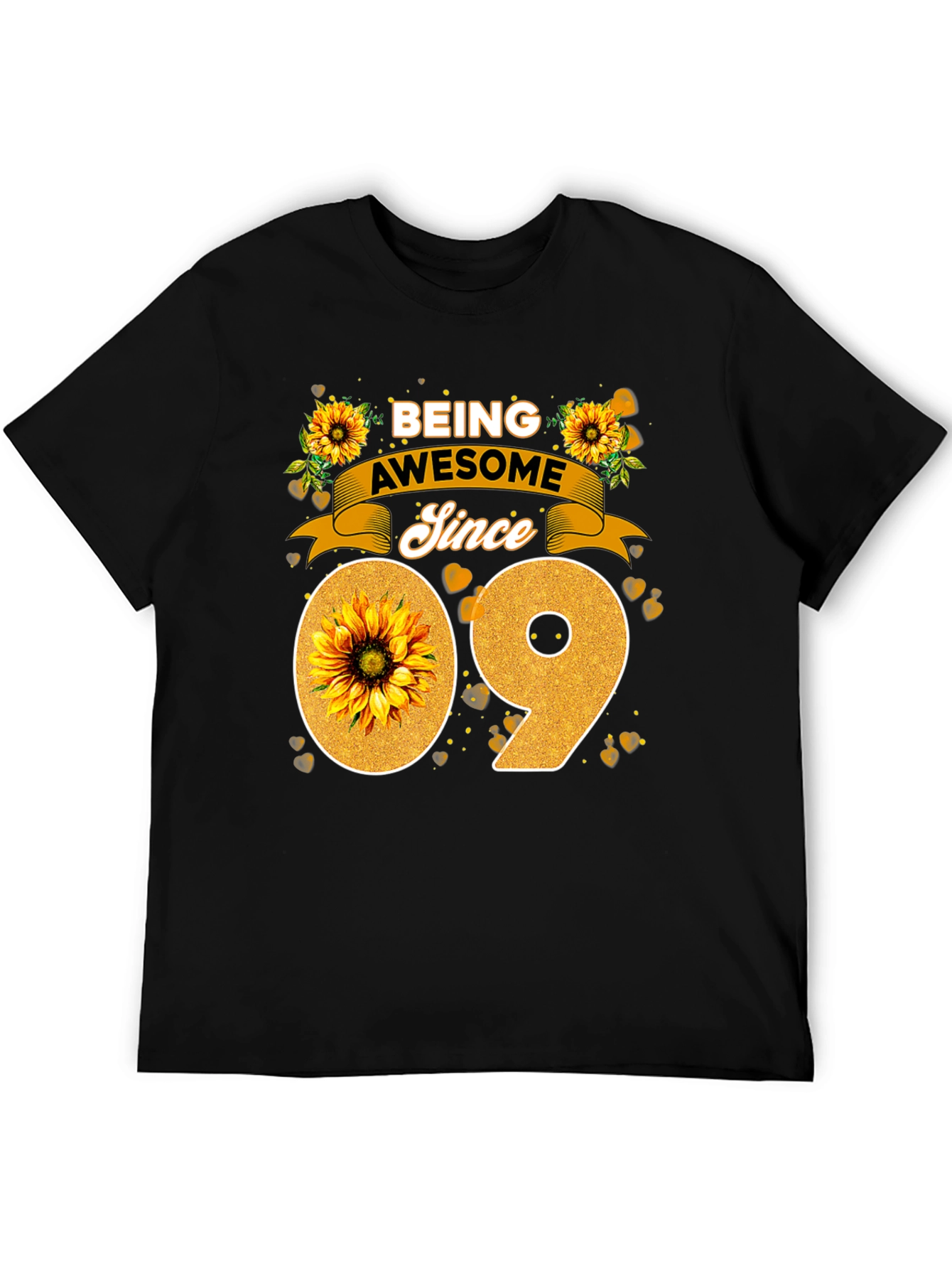 Black Being Awesome Since 09 Sunflower Tee view 5