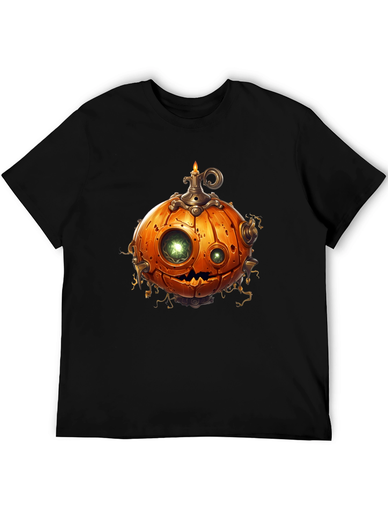 Black Steampunk Pumpkin T-Shirt - Halloween Style view 5