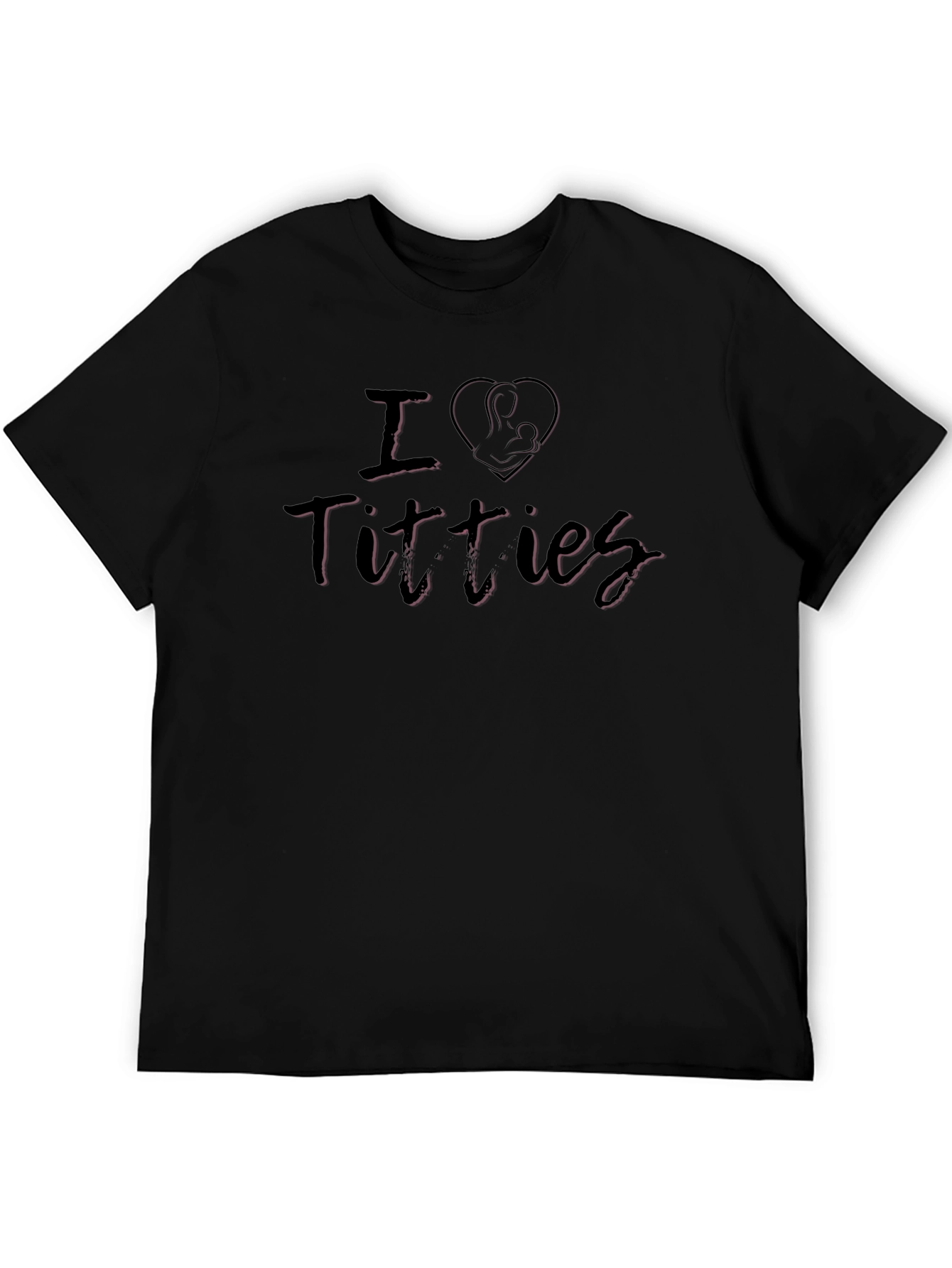 Black I Love Titties Breastfeeding Humor Graphic T-Shirt view 5