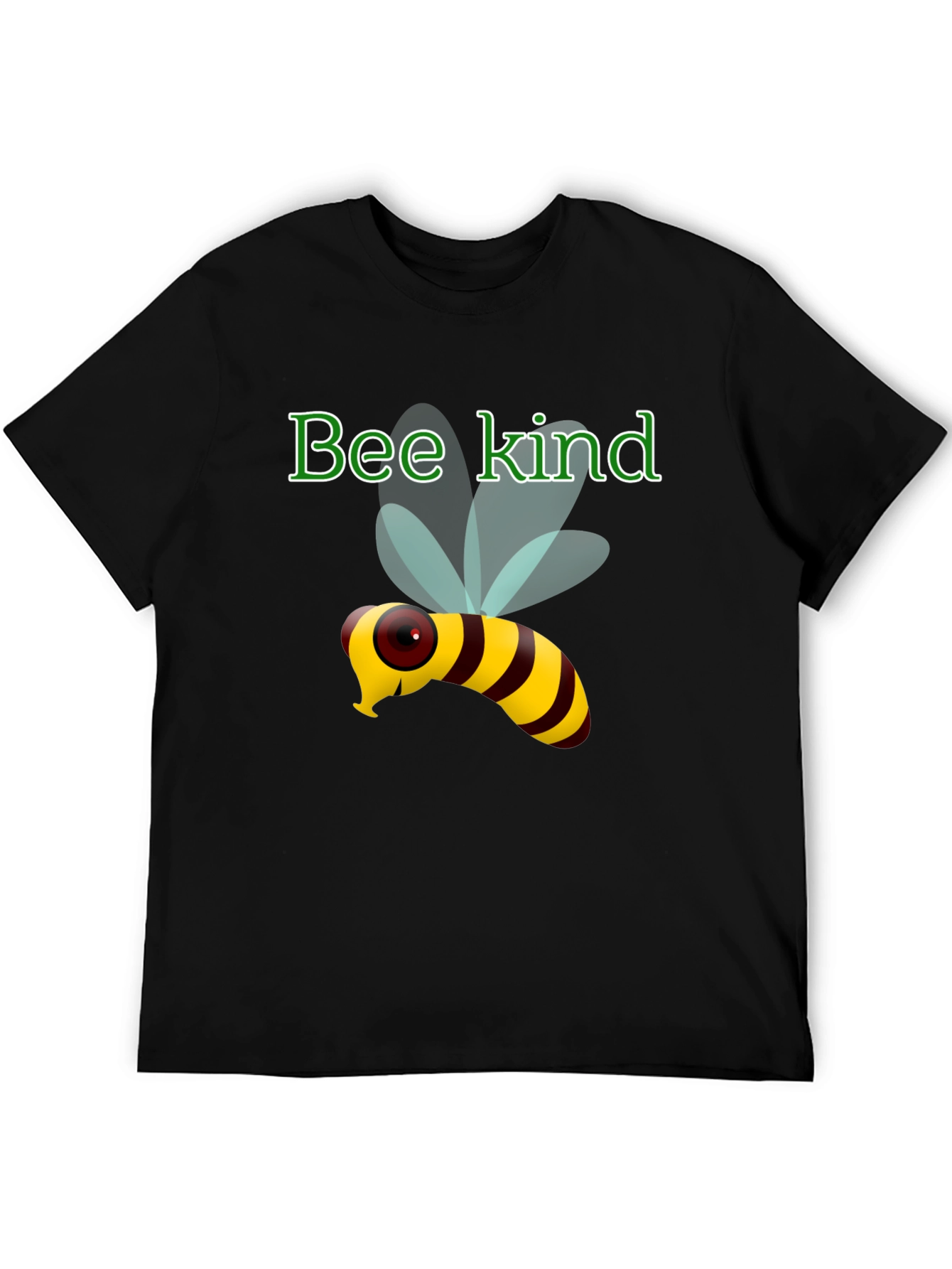 Black Bee Kind T-Shirt - Black Cotton Tee with Cute Bee Design view 5