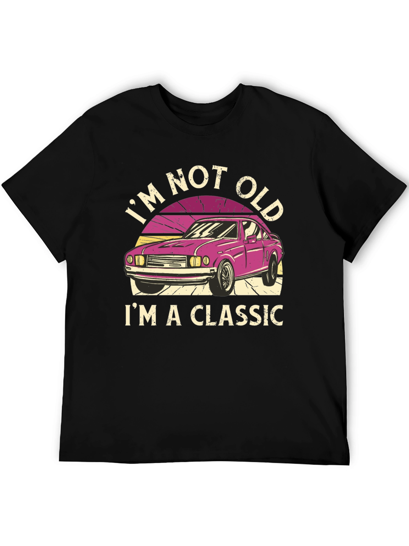 Black Classic Car T-Shirt: I'm Not Old, I'm a Classic view 5