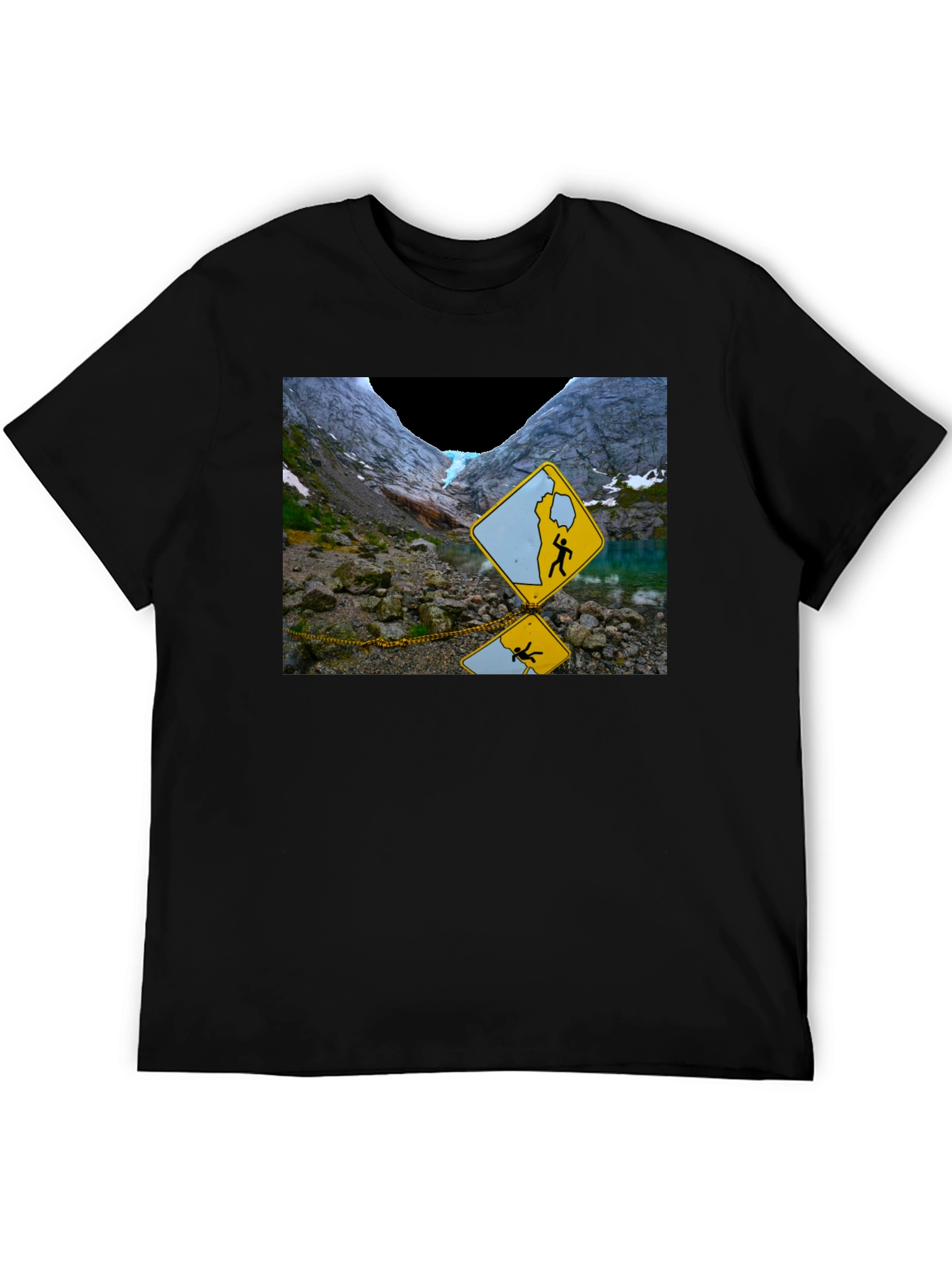 Black Glacier Hazard T-Shirt - Unique Design view 5