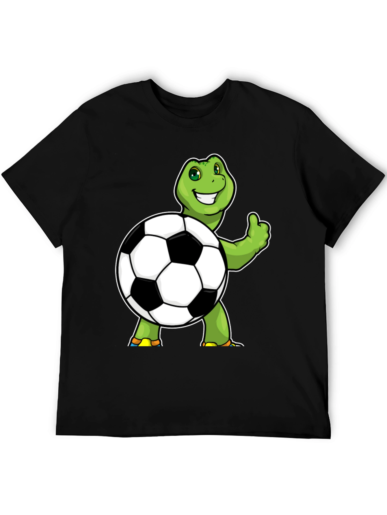 Black Turtle Soccer Ball Graphic Tee - Black Cotton view 5