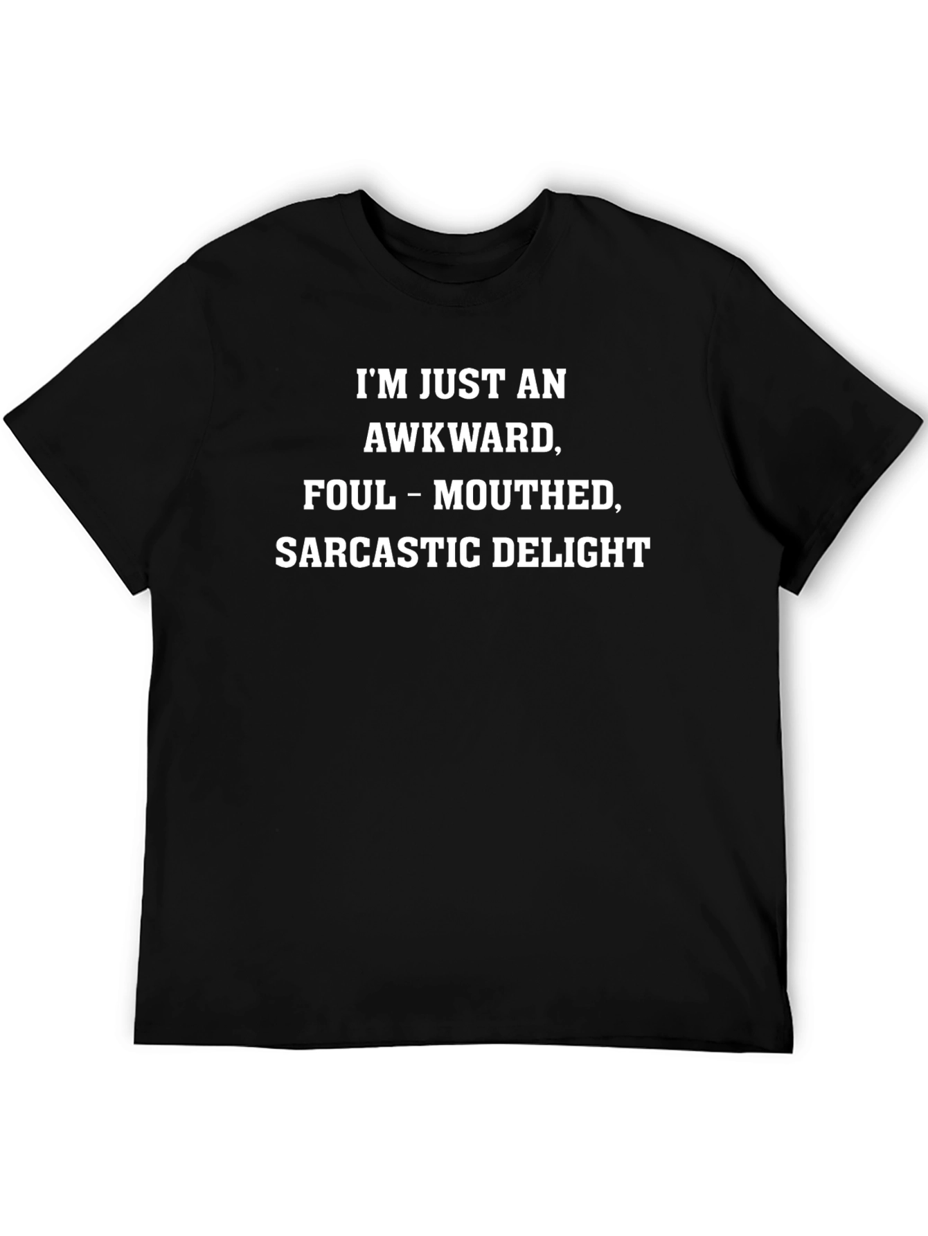 Black Awkward Sarcastic Delight Black T-Shirt view 5