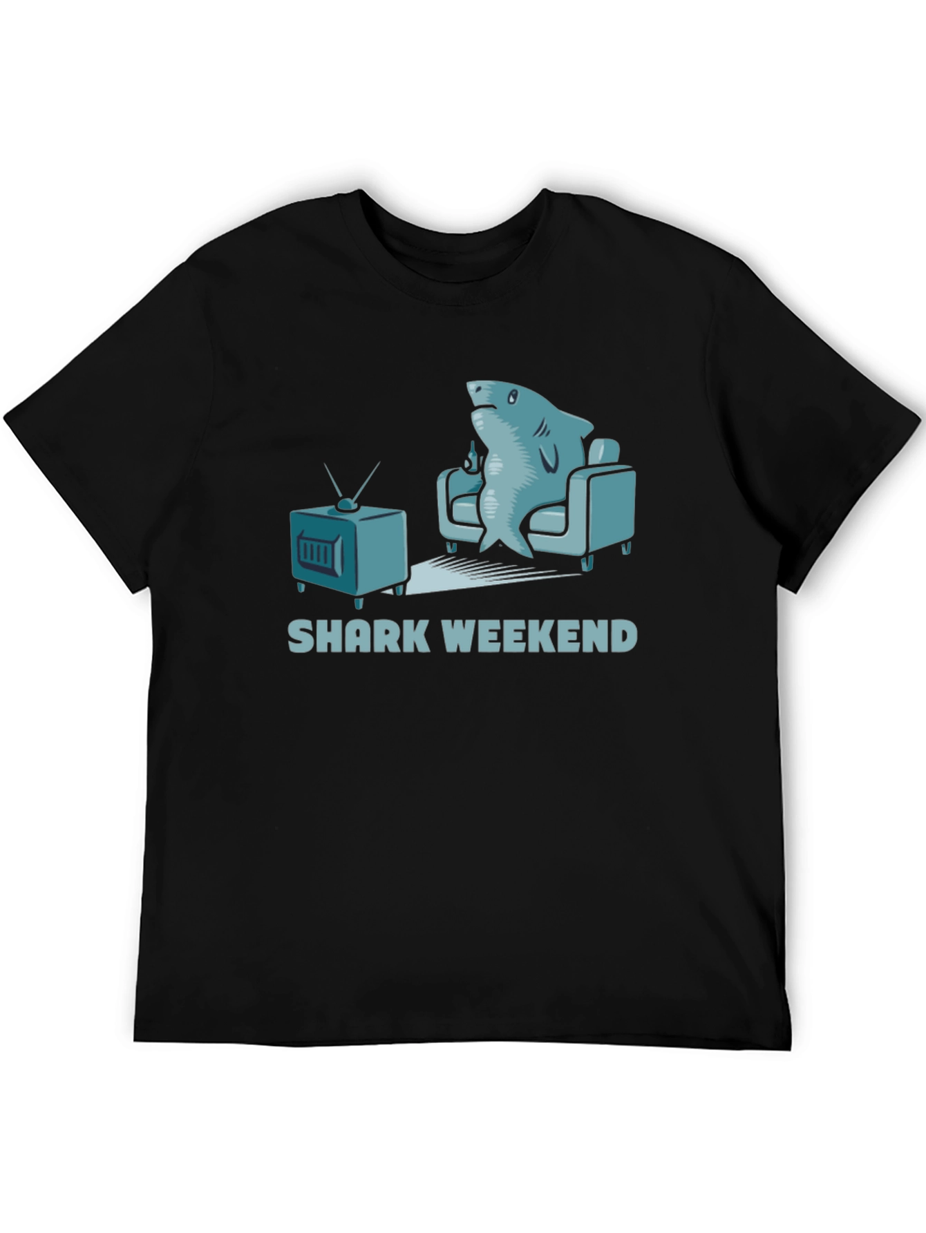 Black Shark Weekend Black Graphic Tee view 5