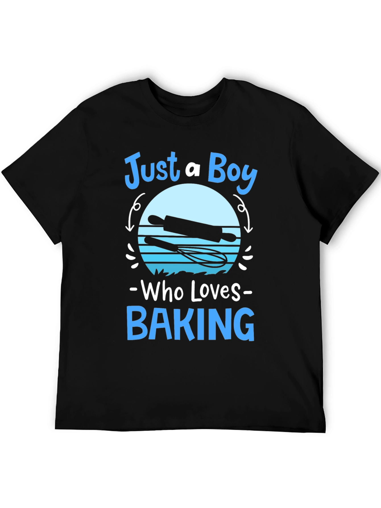 Black Just A Boy Who Loves Baking T-Shirt view 5