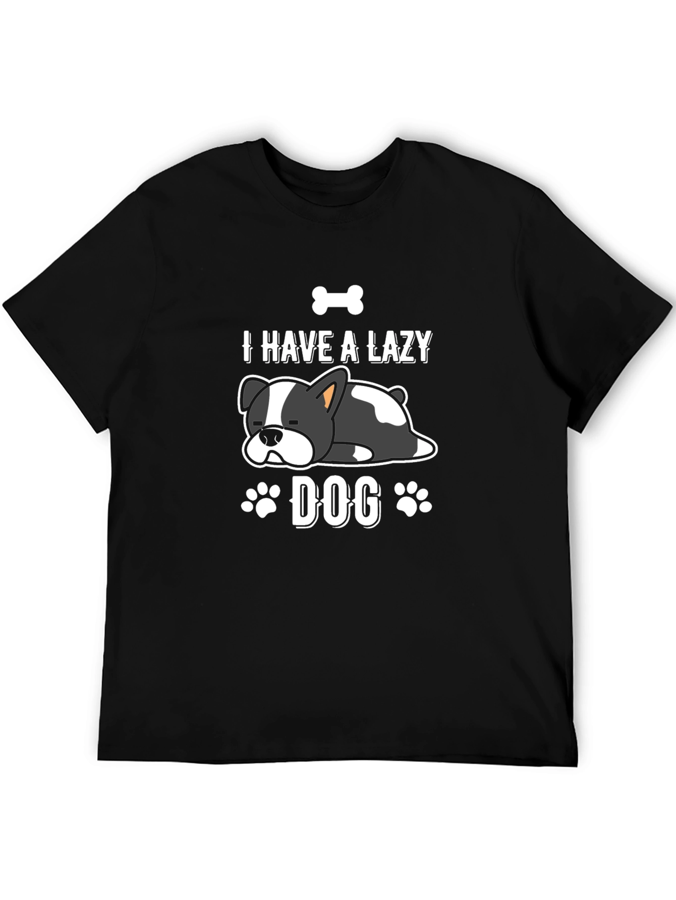 Black Lazy Dog Graphic T-Shirt - Black view 5