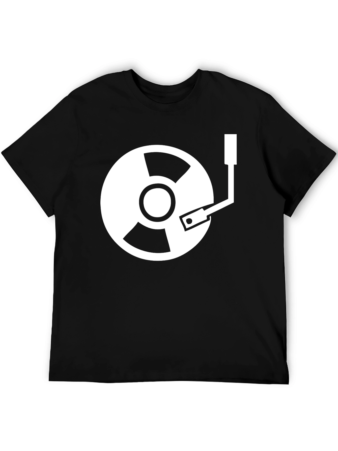Black DJ Record Graphic T-Shirt - Black Cotton Blend view 5
