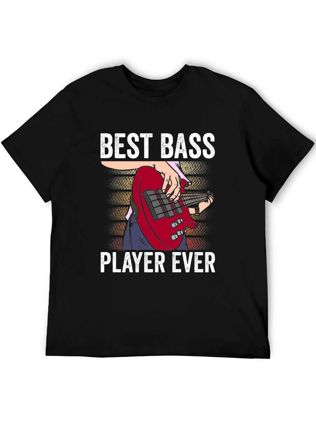 Black Best Bass Player Ever Graphic T-Shirt view 5
