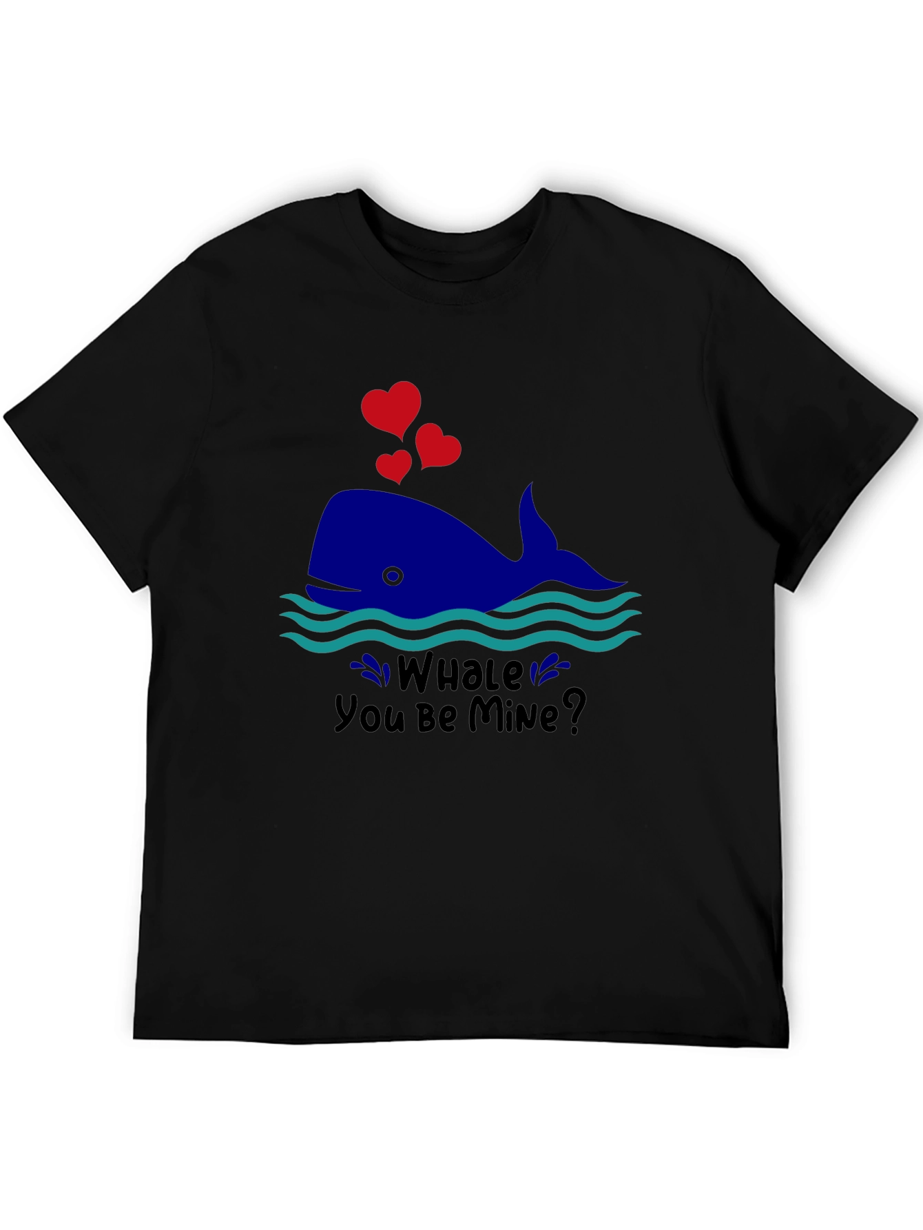 Black Whale You Be Mine Valentine's T-Shirt view 5