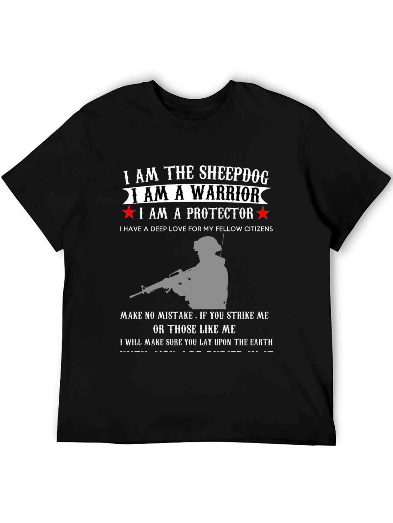 Black Sheepdog Warrior Protector Graphic Tee view 5