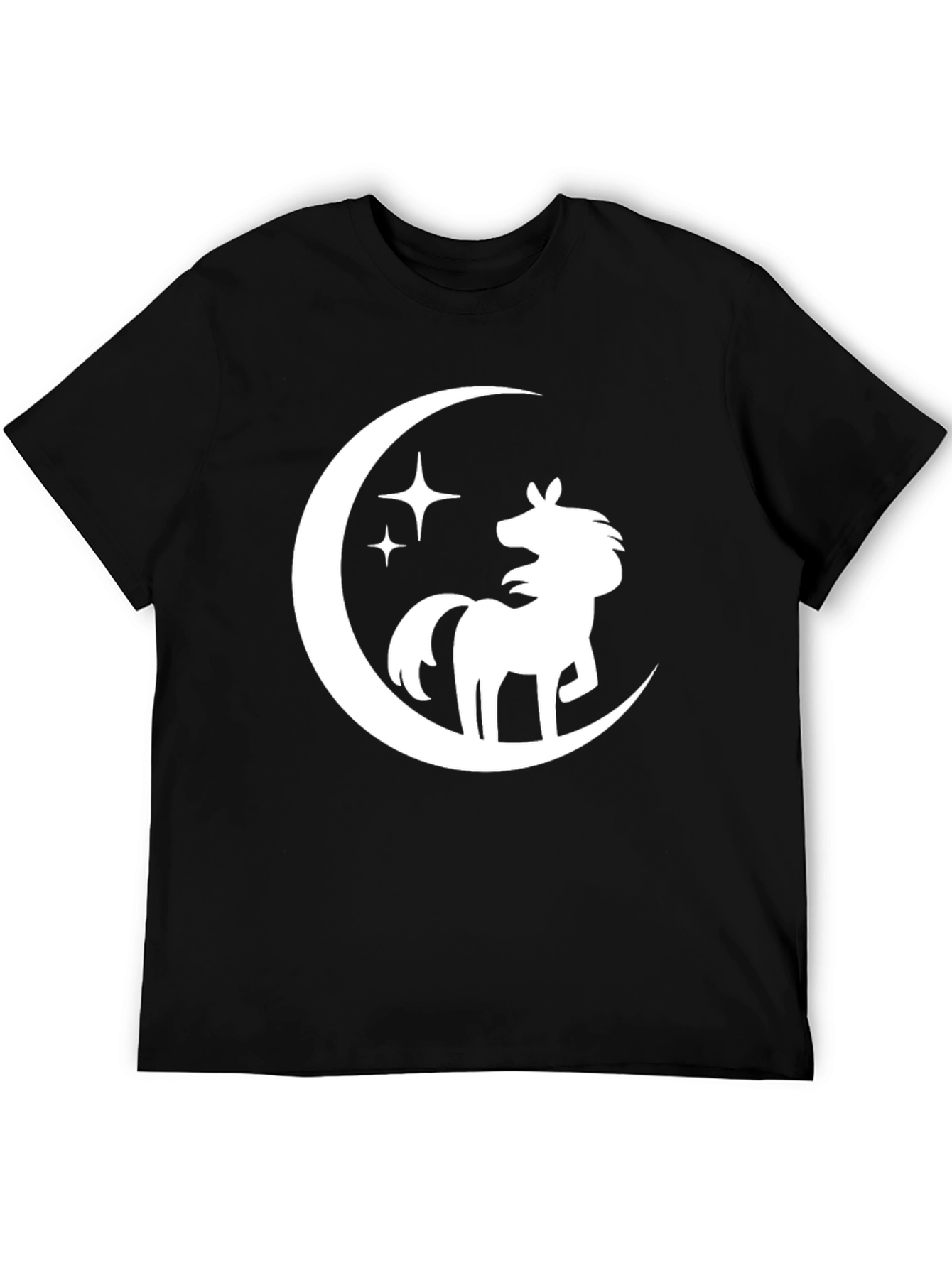 Black Unicorn Moon Graphic Tee - Stylish Black T-Shirt view 5