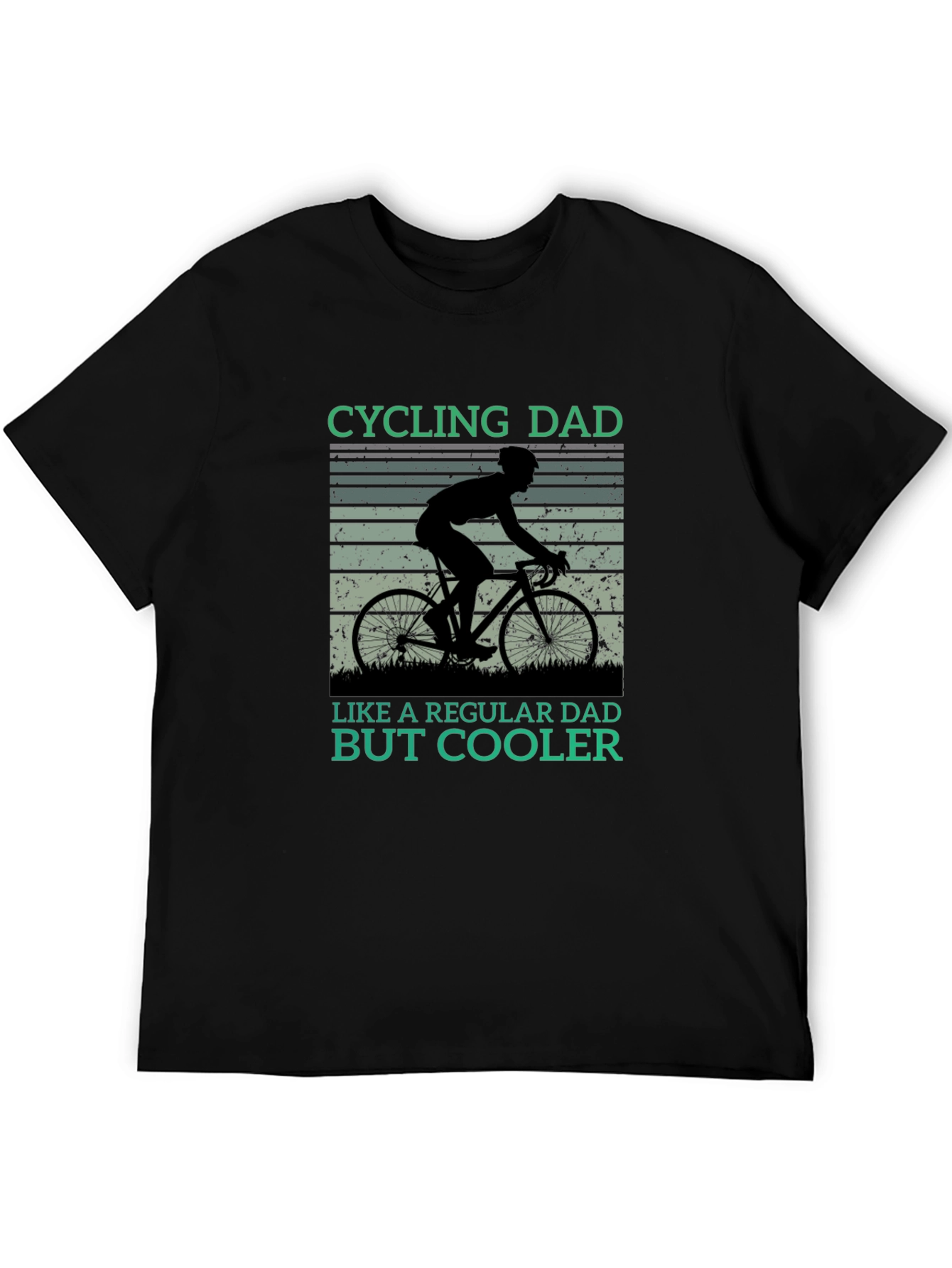 Black Cycling Dad T-Shirt - Cool Dad Style view 5