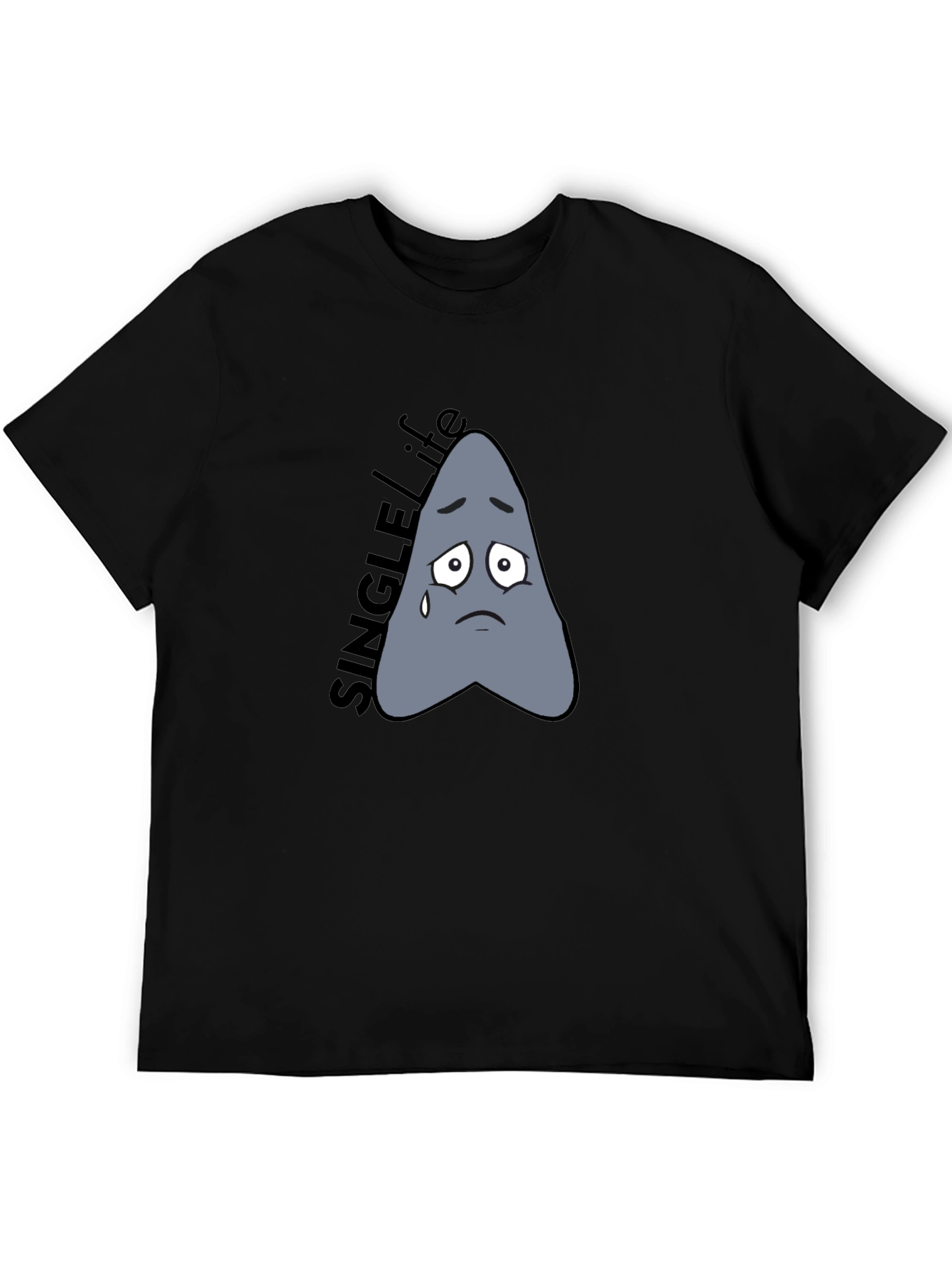 Black Sad Single Life T-Shirt view 5