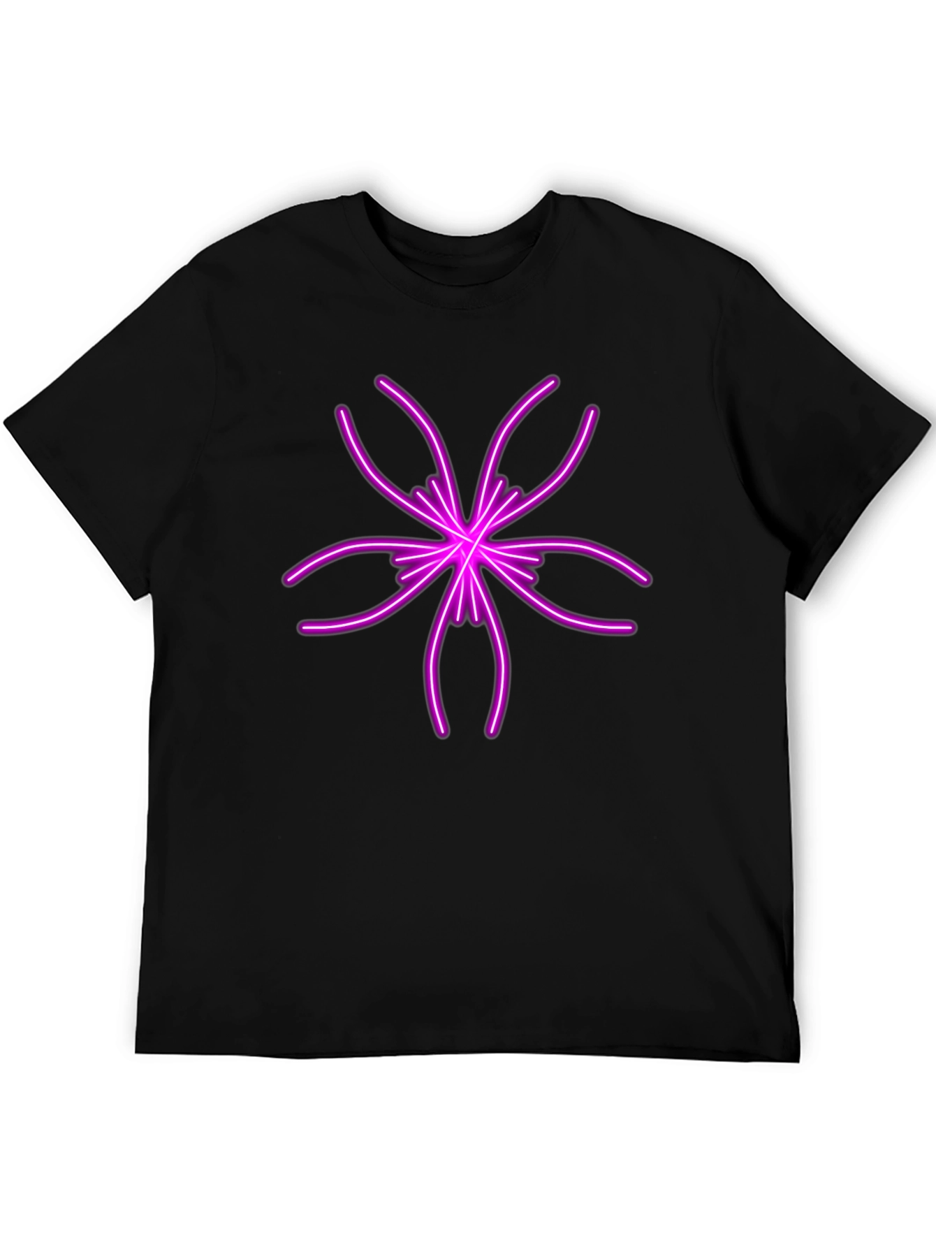 Black Neon Flower Graphic Tee - Modern Style view 5