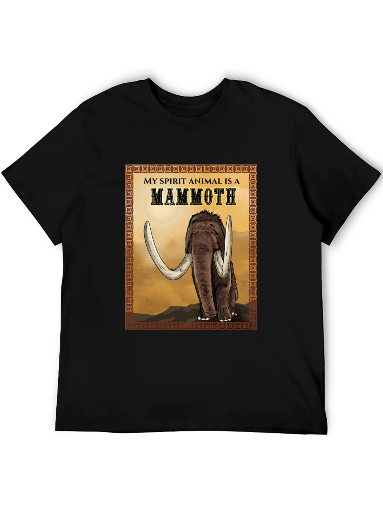 Black Mammoth Spirit Animal T-Shirt - Graphic Tee view 5