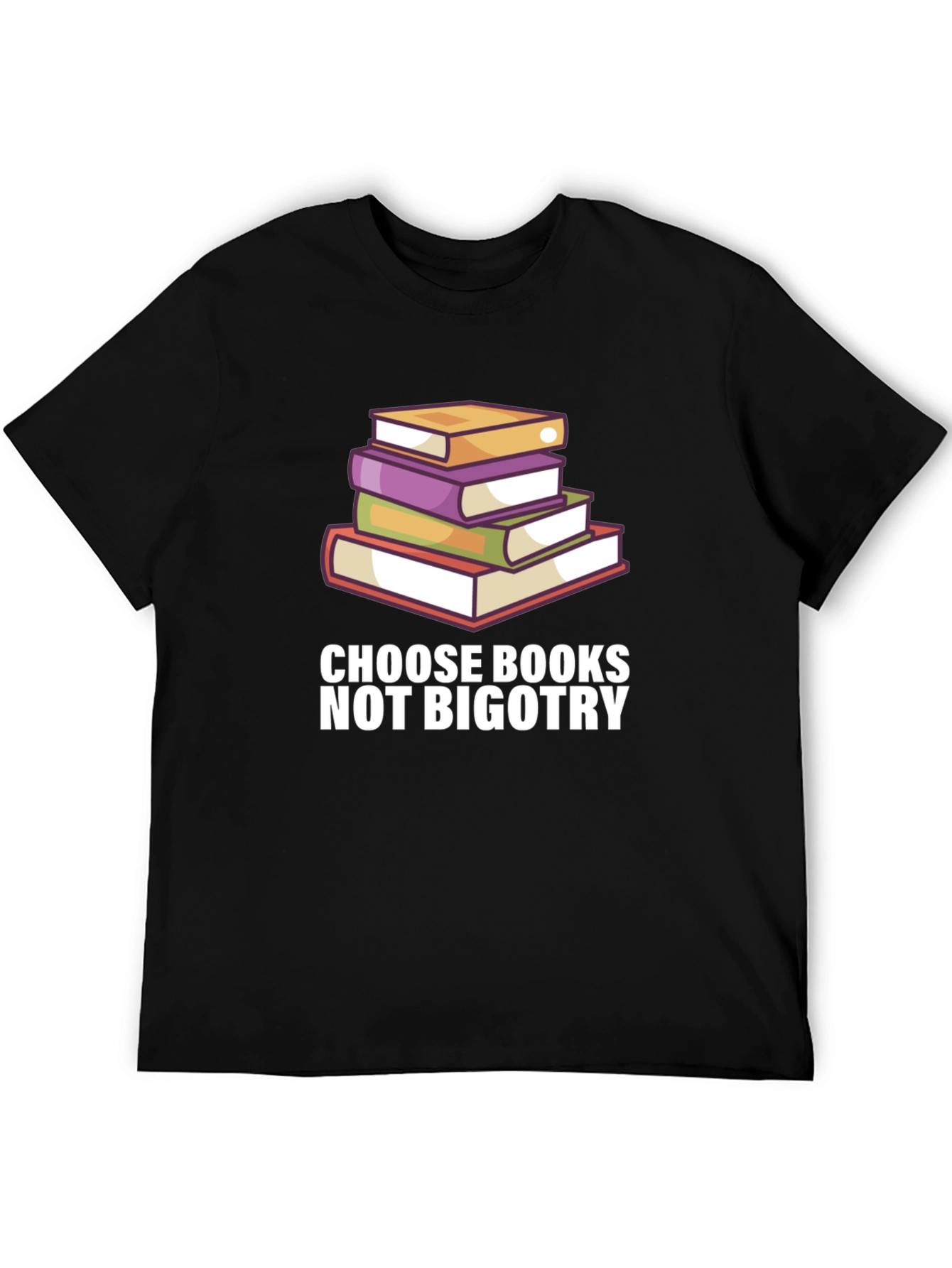 Black Choose Books Not Bigotry T-Shirt view 5