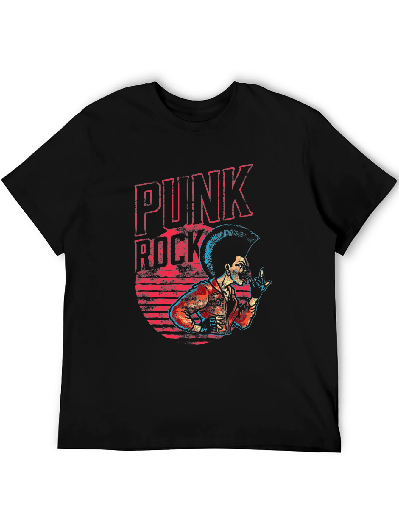Black Punk Rock T-Shirt - Black Graphic Tee view 5