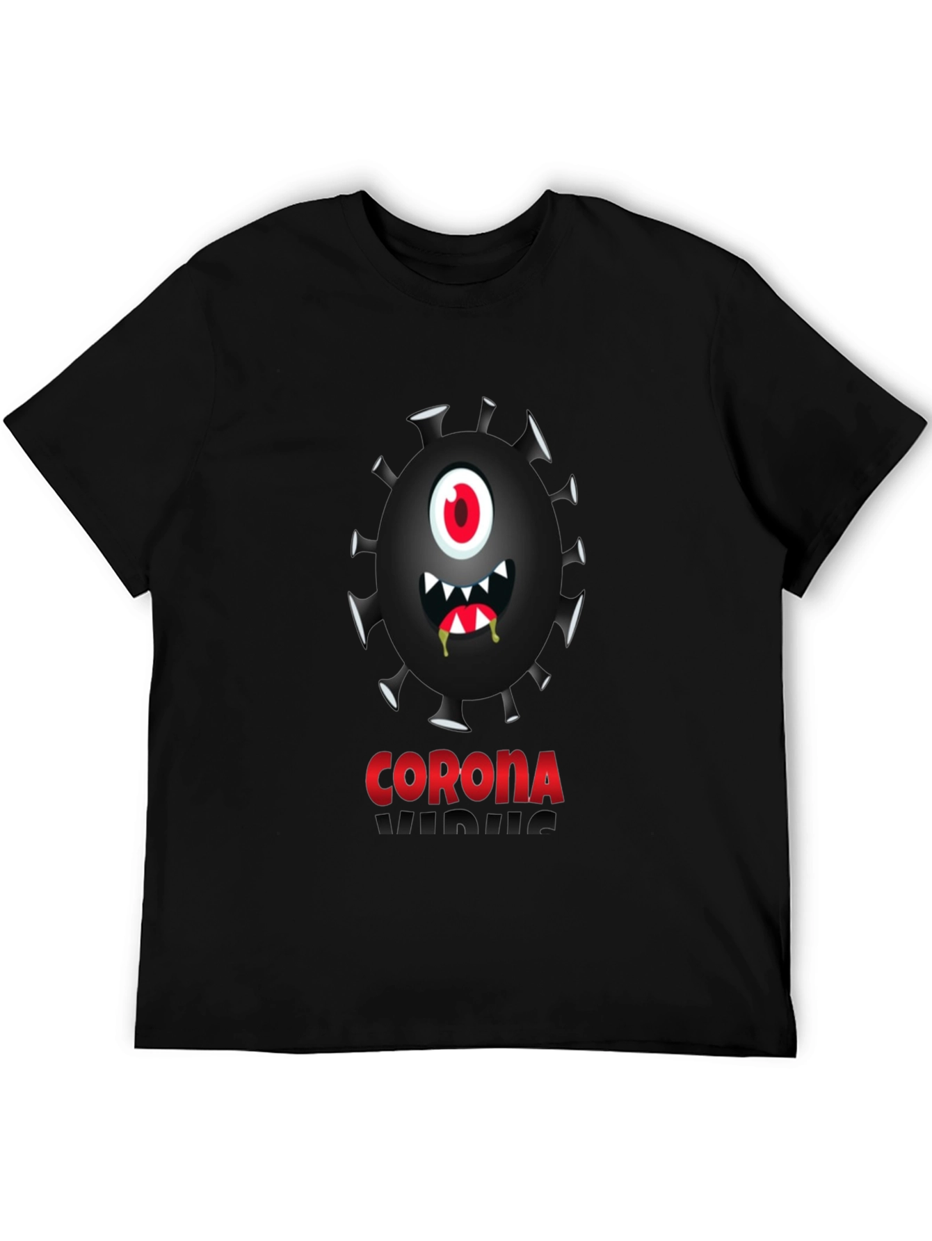 Black Corona Virus Graphic Novelty Tee view 5