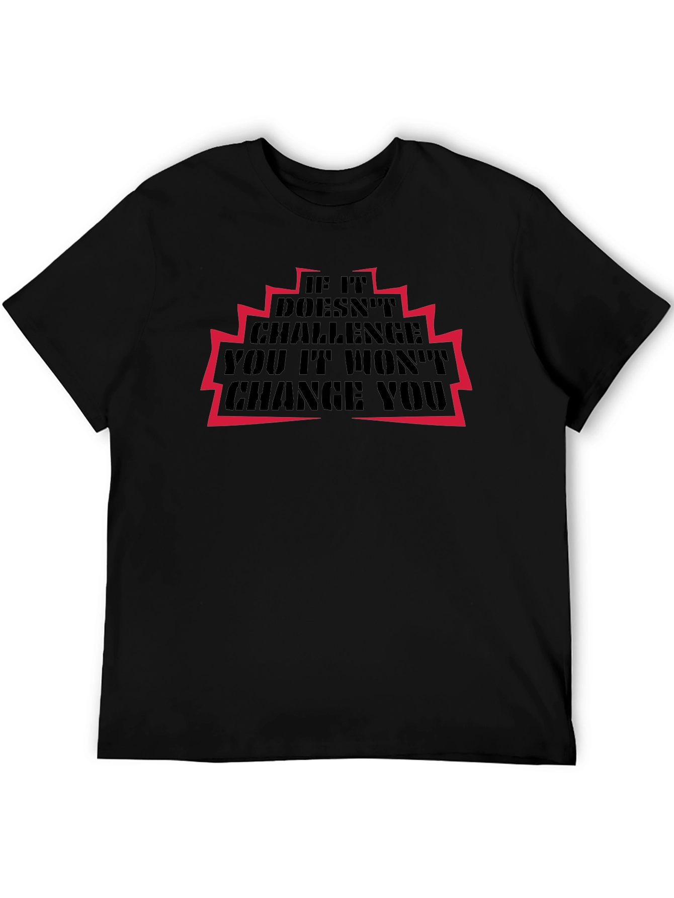 Black Motivational Graphic T-Shirt - Challenge & Change view 5