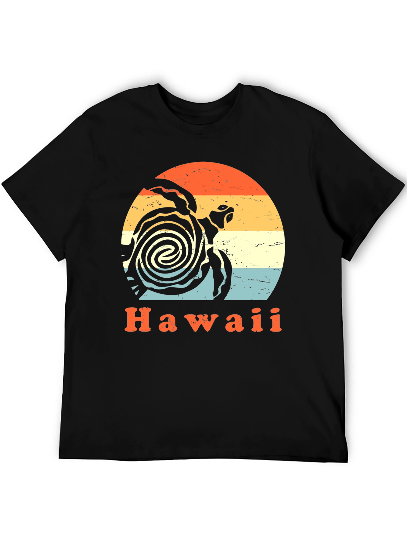 Black Retro Hawaii Turtle T-Shirt - Vintage Style view 5