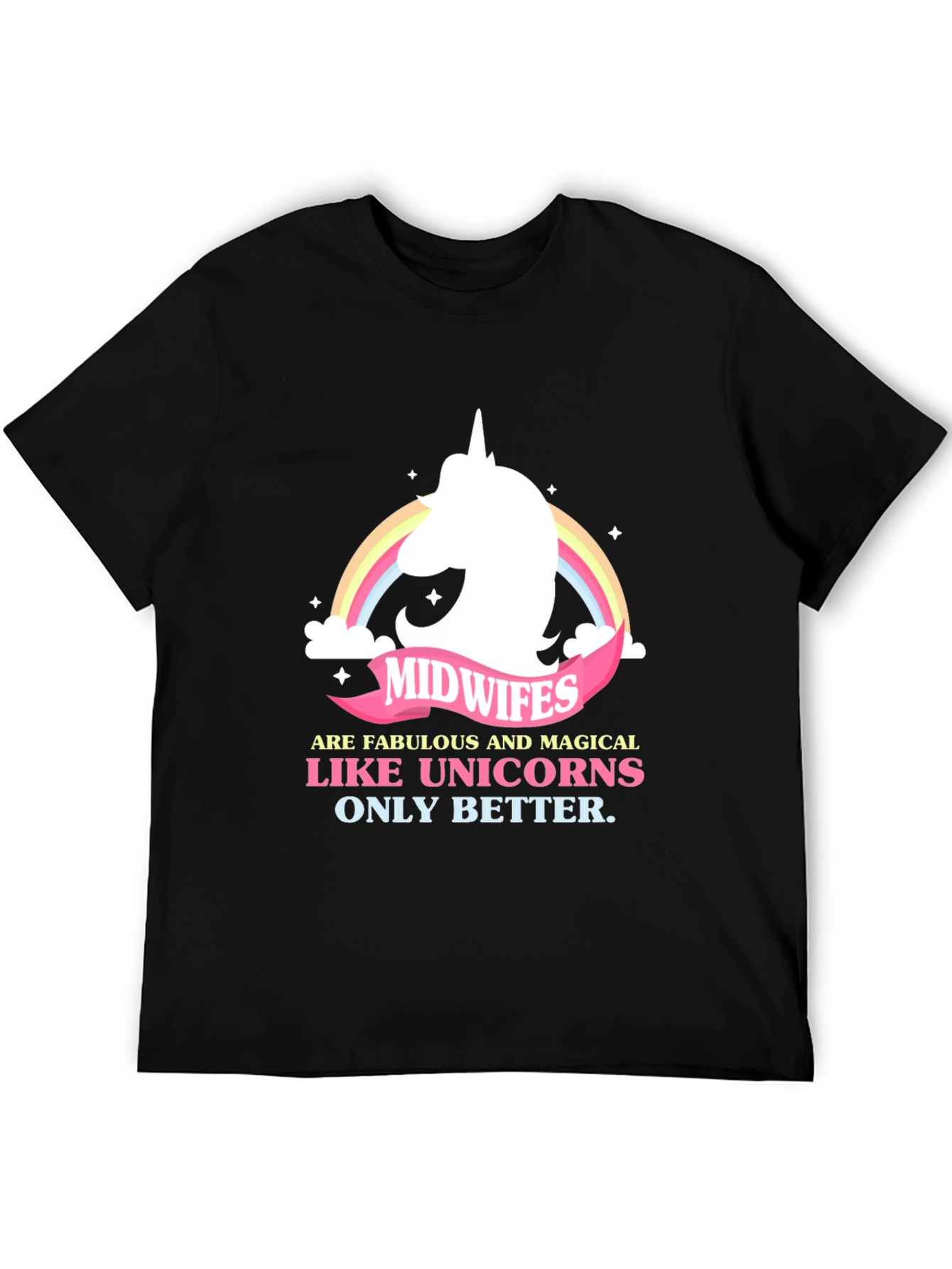 Black Magical Midwives Unicorn T-Shirt view 5