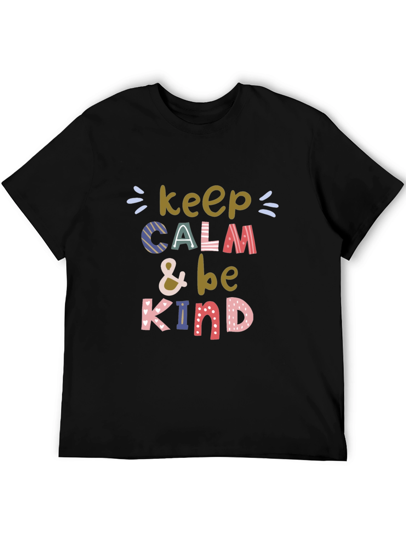 Black Keep Calm & Be Kind Graphic Tee - Unisex view 5