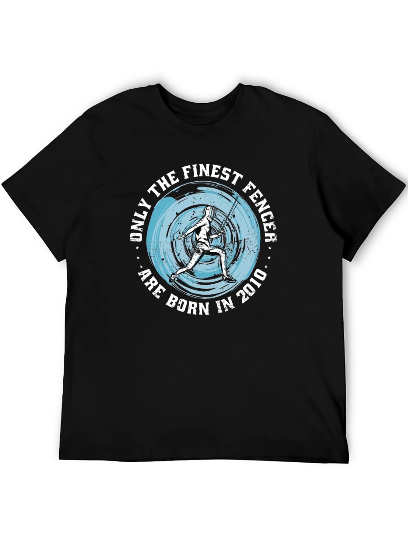 Black Finest Fencer Born in 2010 Black T-Shirt view 5