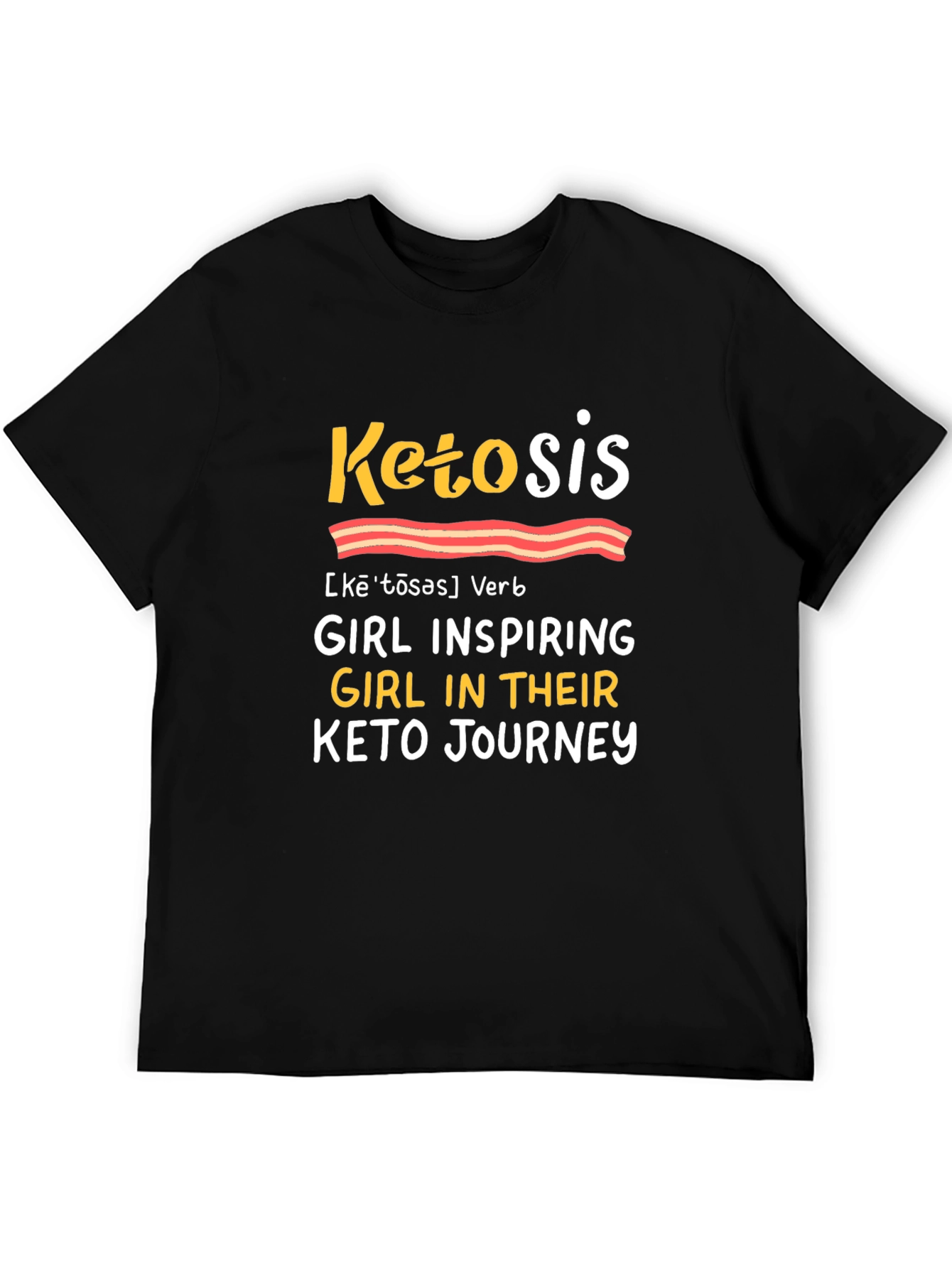 Black Ketosis Keto Journey T-Shirt, Inspiring Tee view 5