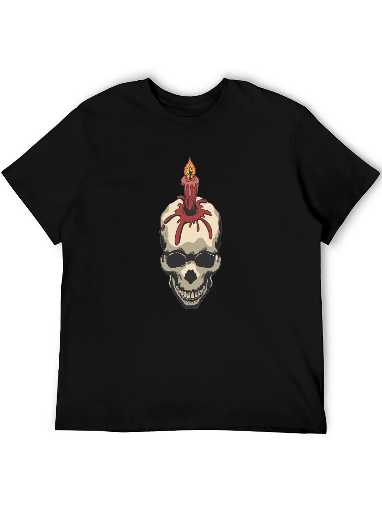 Black Skull Candle Graphic Tee view 5