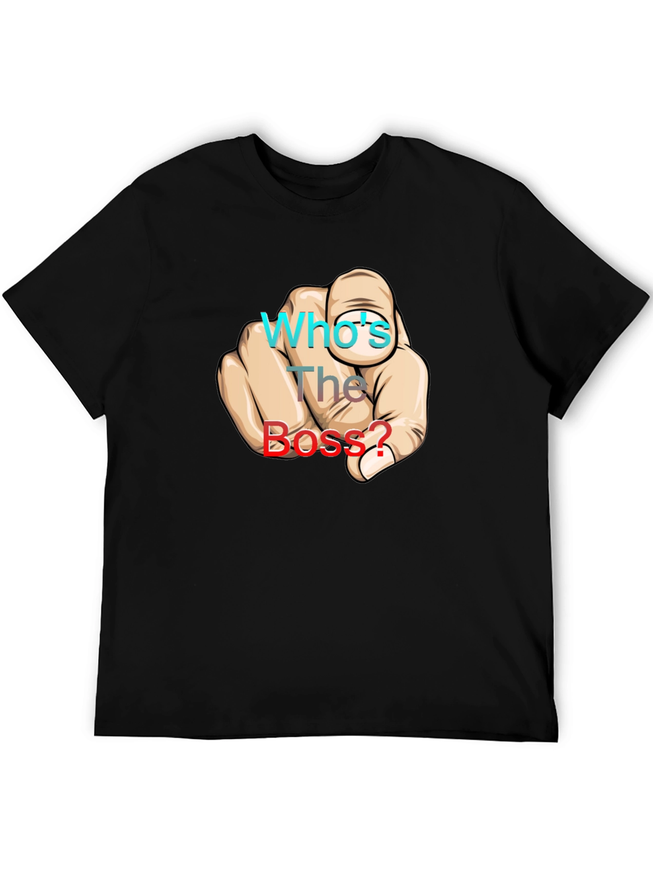 Black Who's The Boss? Graphic Print Black T-Shirt view 5