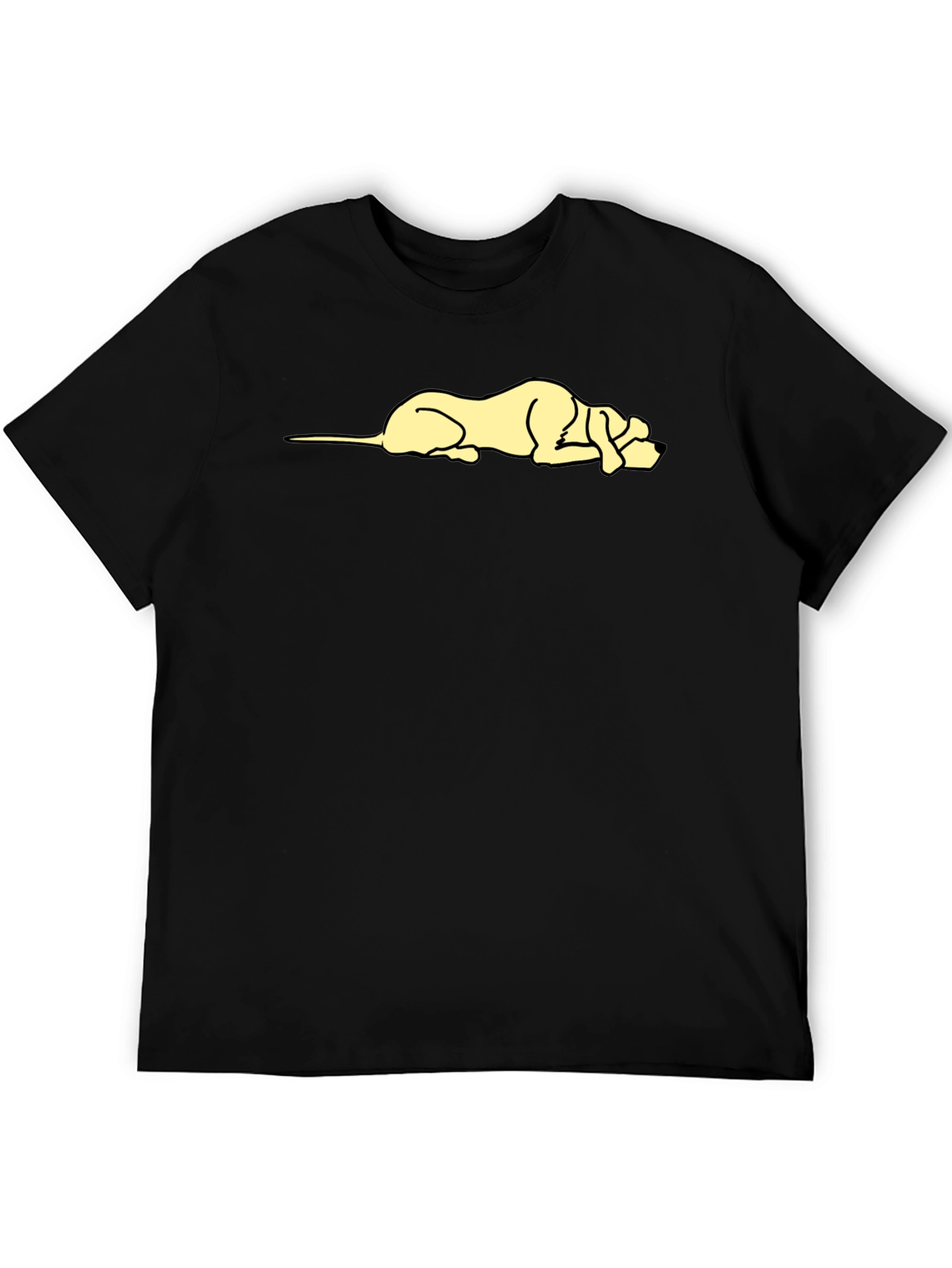 Black Lazy Dog Graphic T-Shirt - Casual Cotton Tee view 5