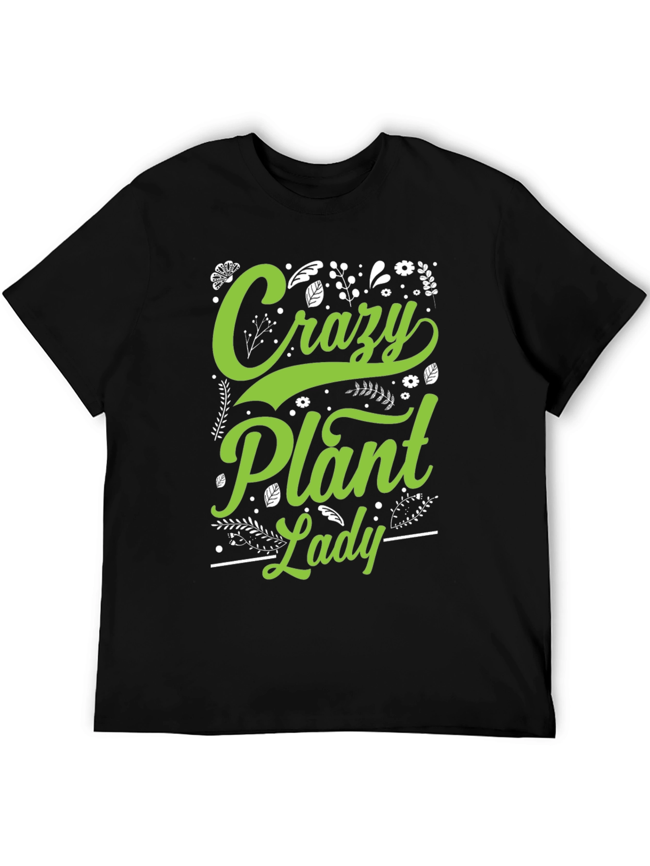 Black Crazy Plant Lady Graphic T-Shirt view 5