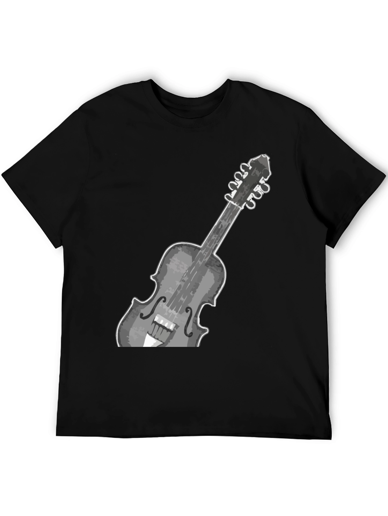 Black Violin Graphic Tee - Stylish Musical Instrument Design view 5