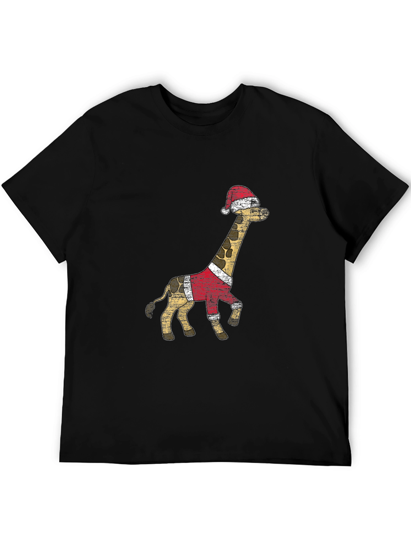Black Festive Giraffe T-Shirt - Holiday Style view 5