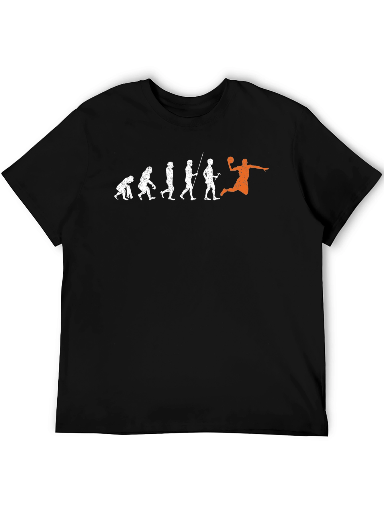 Black Evolution of Handball T-Shirt - Black Cotton Tee view 5