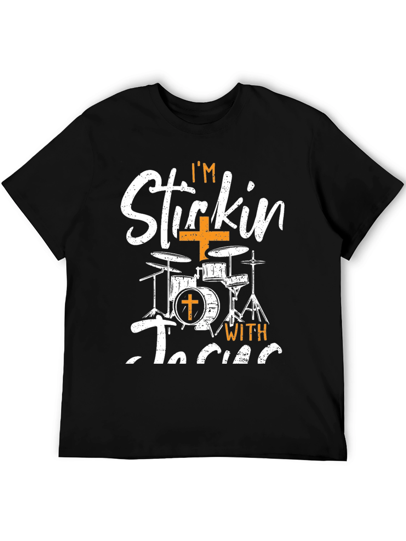 Black Stickin' with Jesus Drummer Christian T-Shirt view 5
