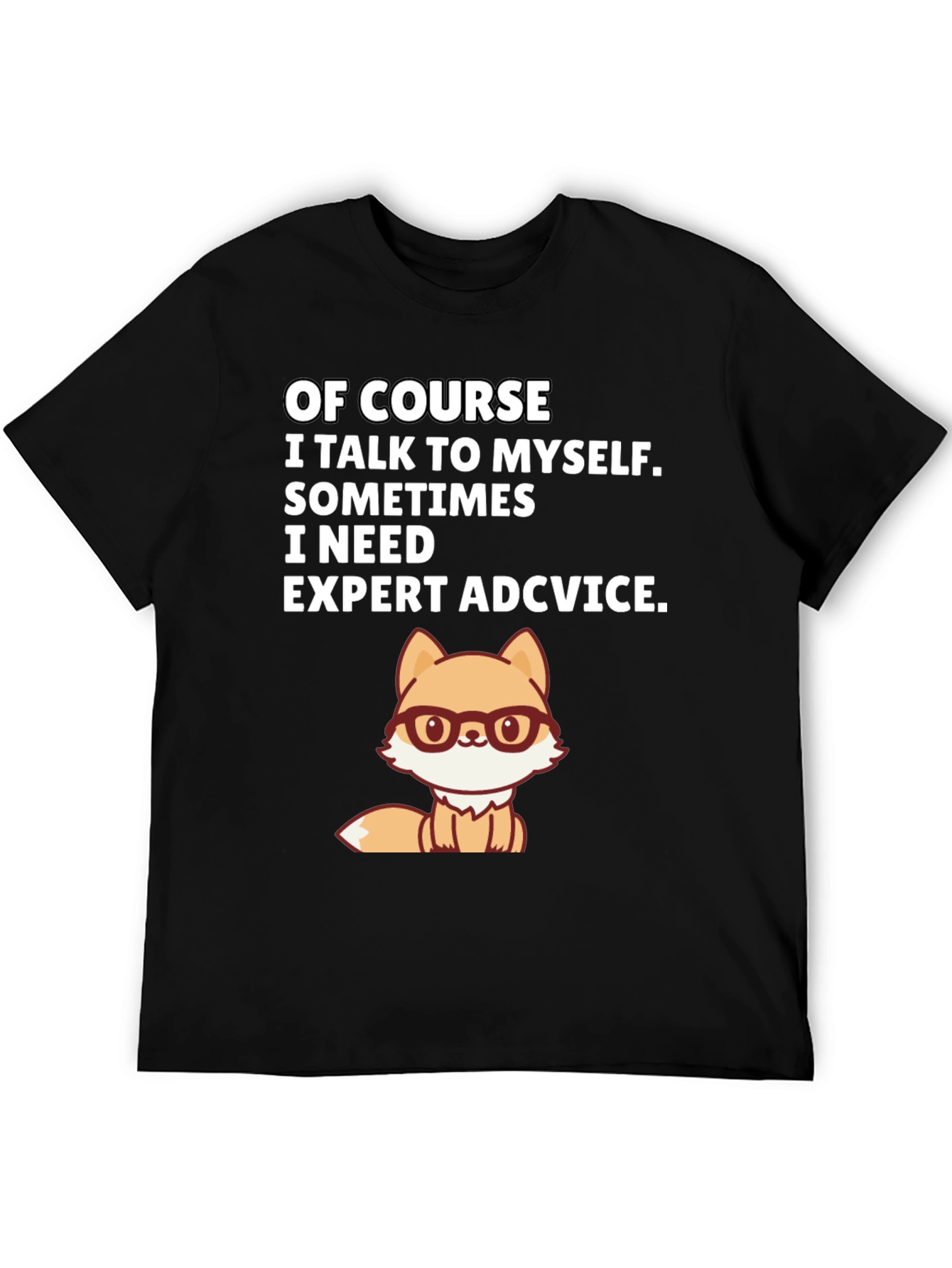 Black Funny Fox Expert Advice Graphic Tee view 5
