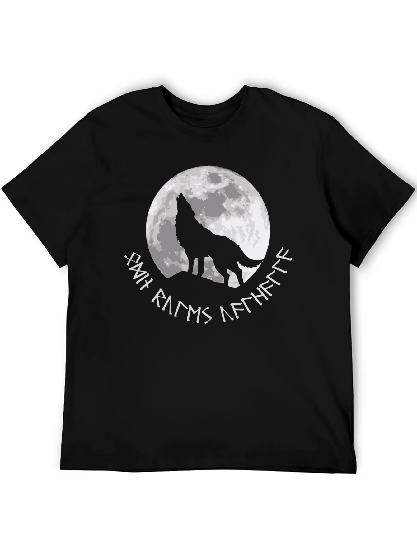 Black Wolf Howling at Moon Graphic Tee view 5