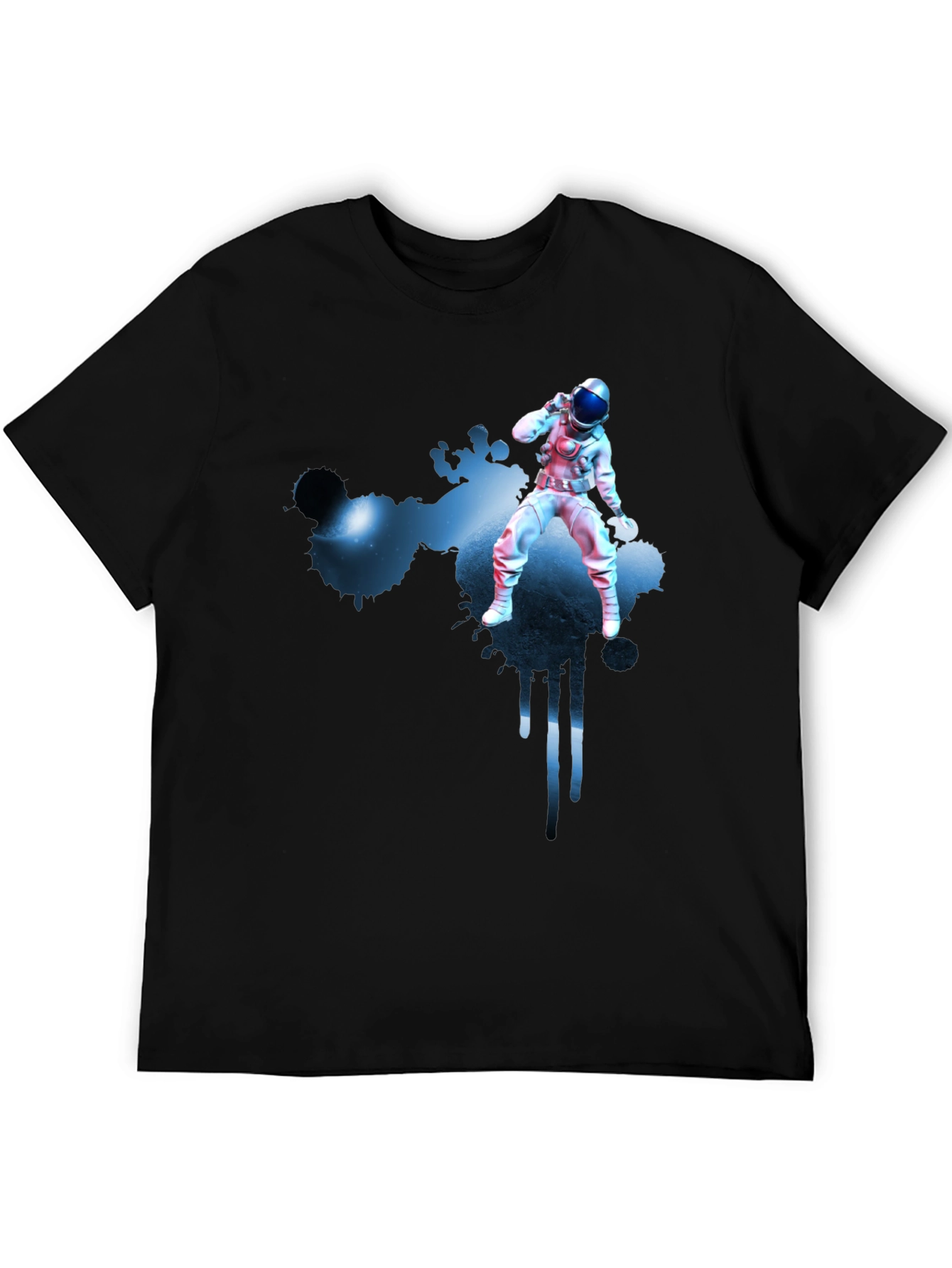 Black Astronaut Galaxy T-Shirt - Black Graphic Tee view 5