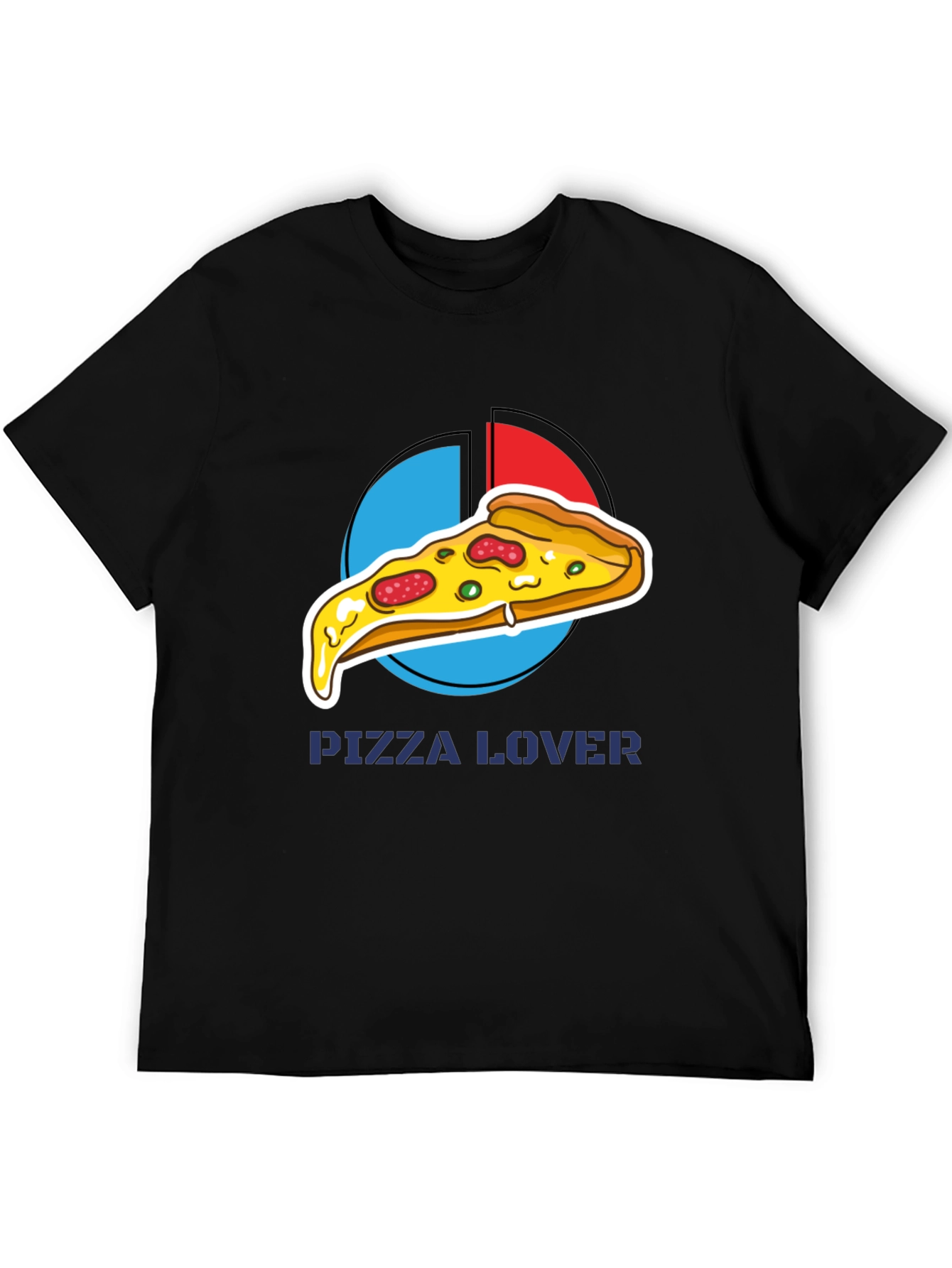 Black Pizza Lover Graphic Tee - Casual Comfort view 5