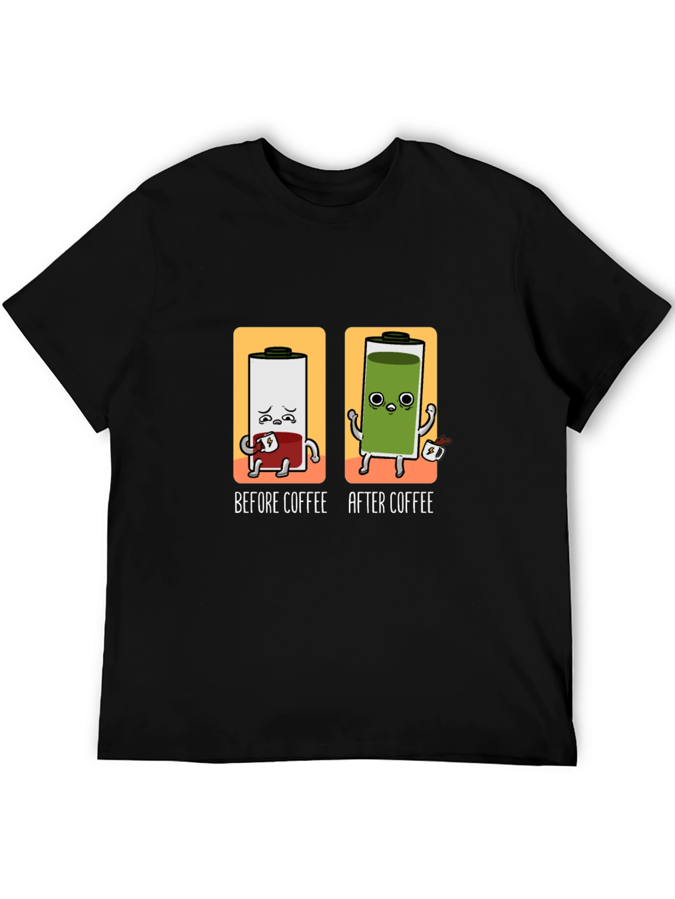 Coffee Lover T-Shirt - Before and After Funny Battery - 5