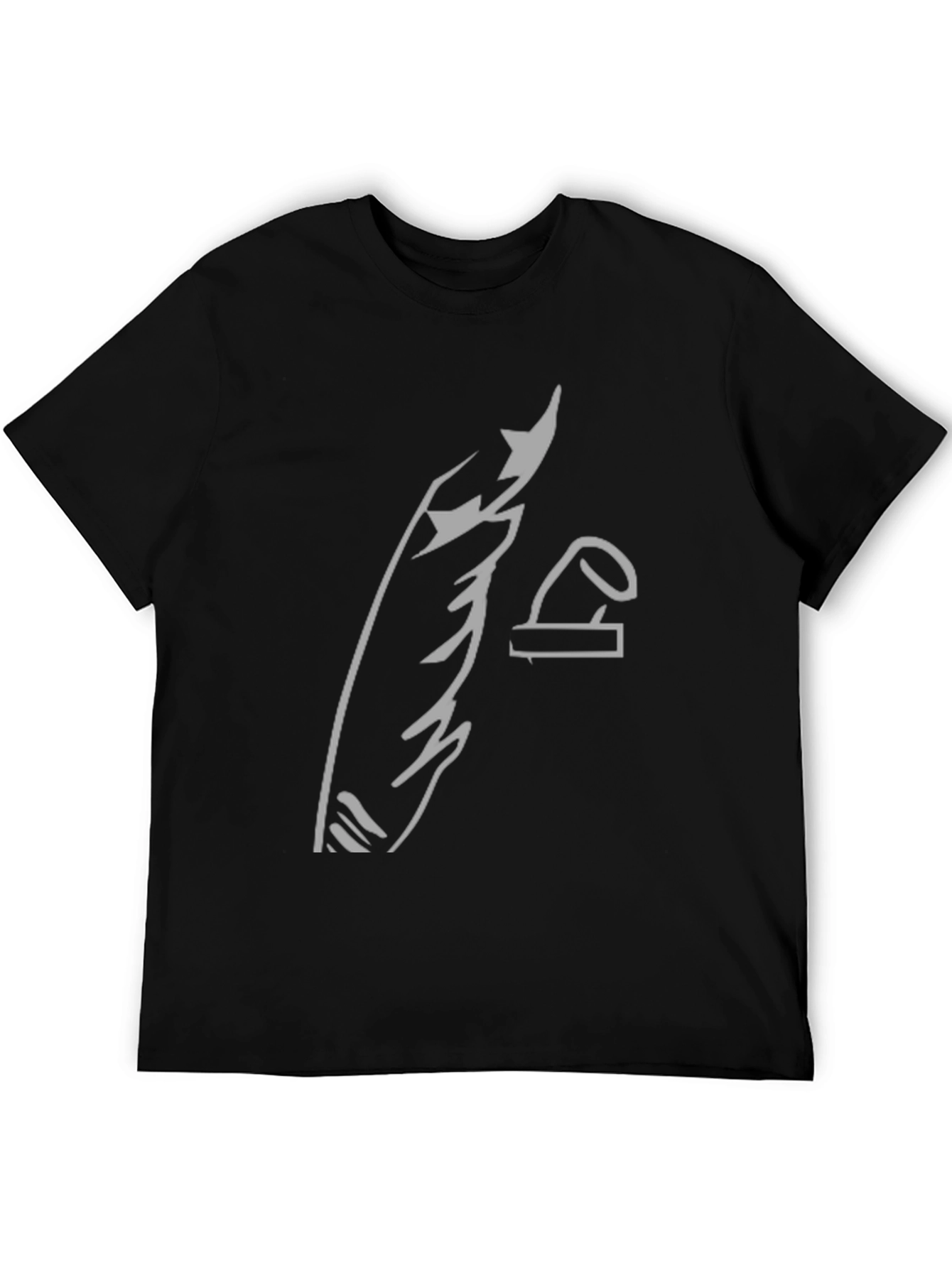 Black Abstract Graphic Print Black Tee view 5