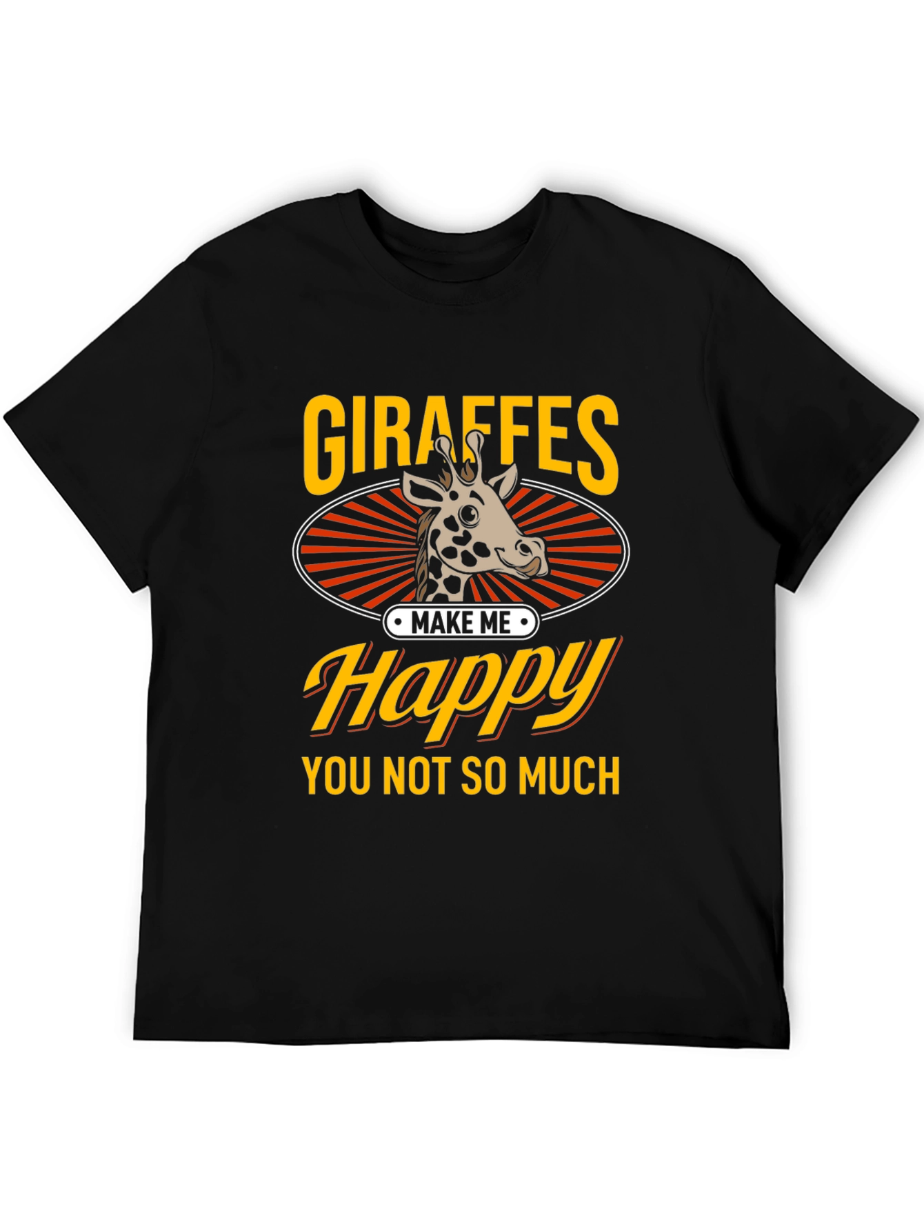 Black Giraffe Lover Graphic Tee - Funny Animal Shirt view 5