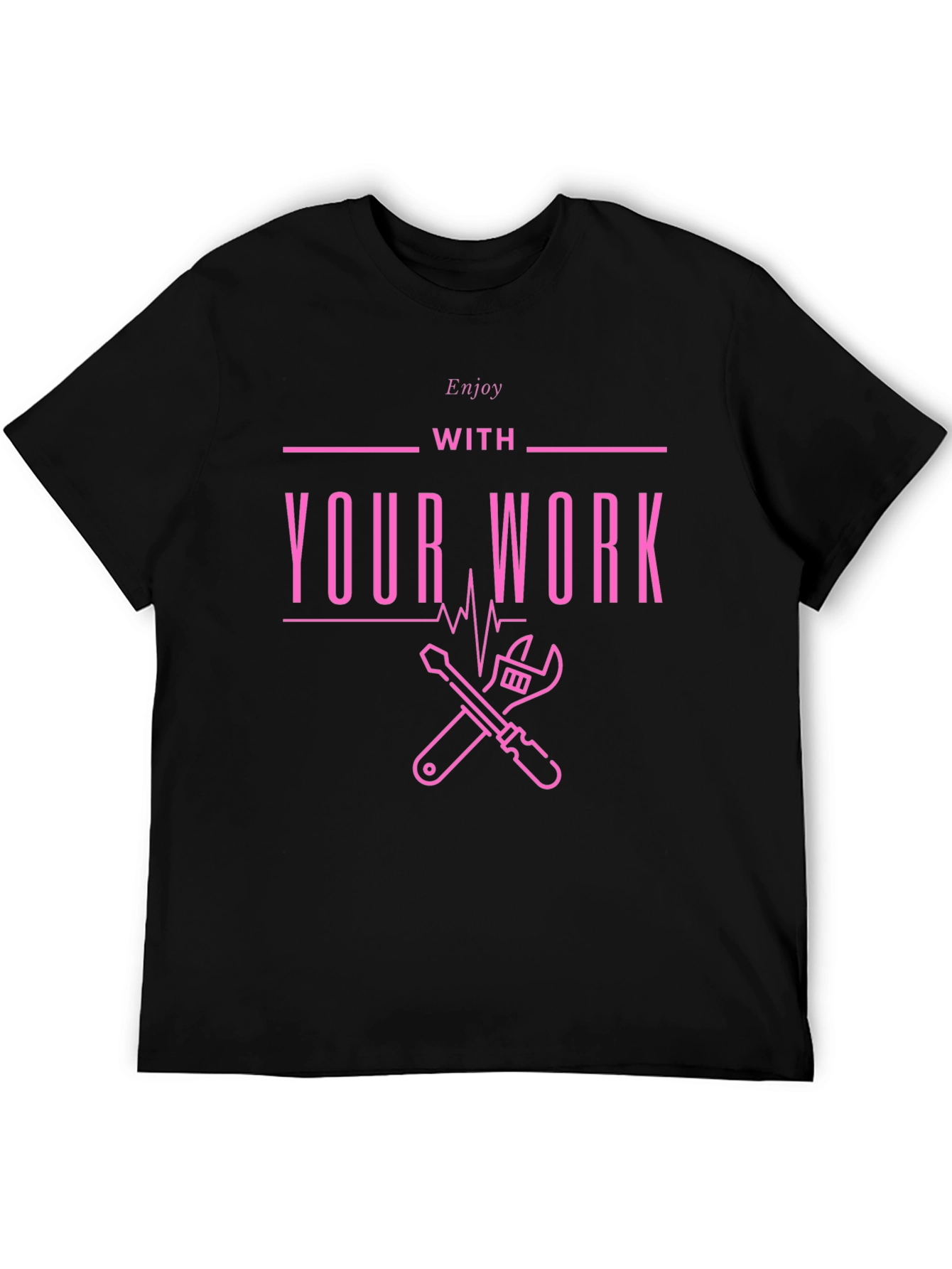 Black Enjoy Your Work Graphic Tee - Black view 5