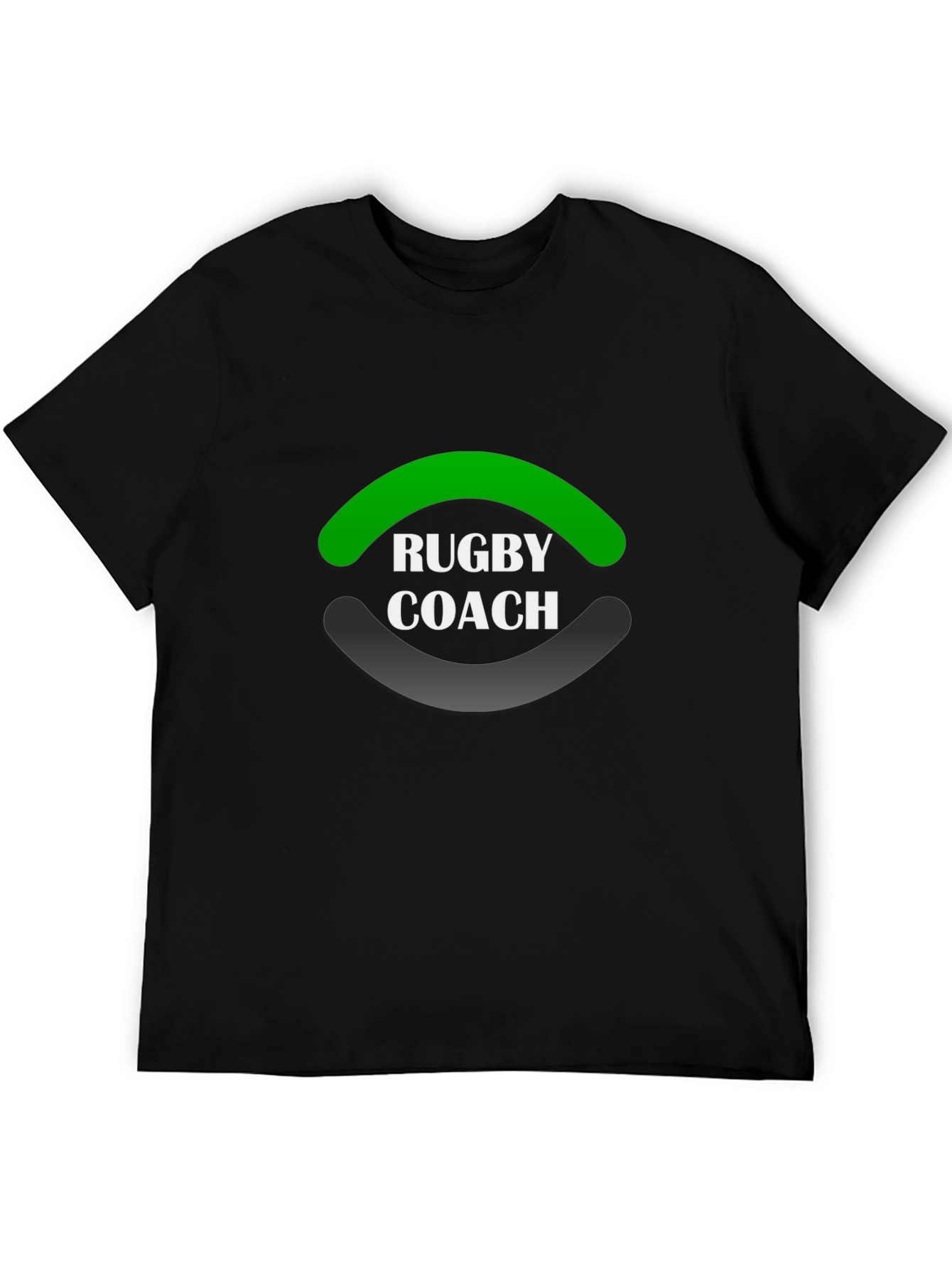 Black Rugby Coach Black T-Shirt view 5