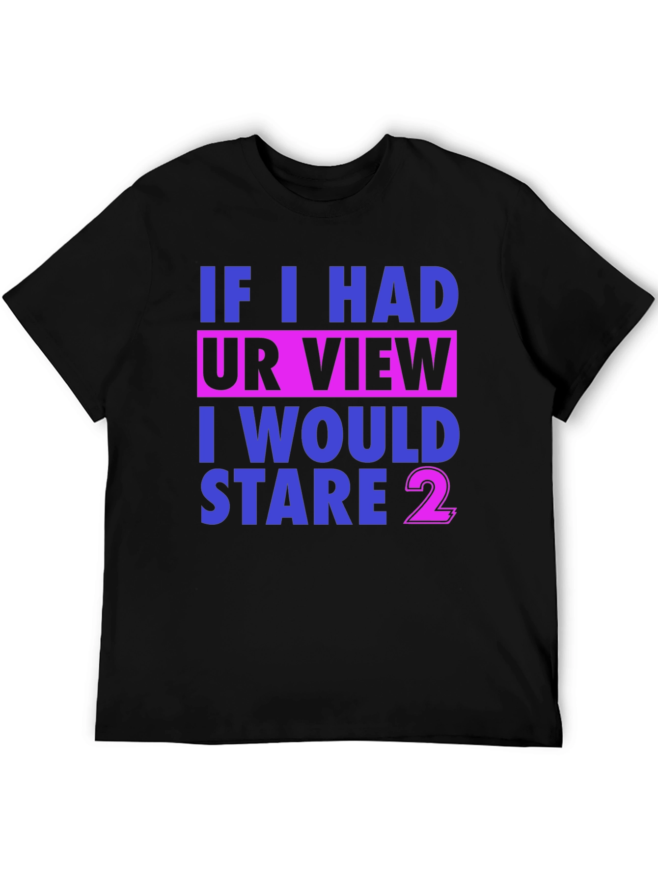 Black Funny Stare Graphic T-Shirt view 5