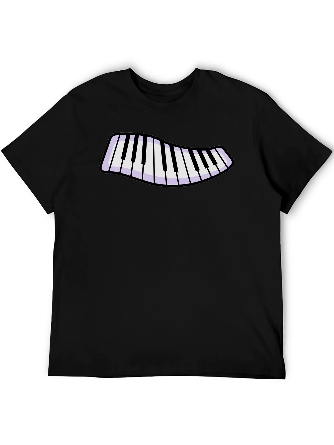 Black Piano Keys Graphic T-Shirt - Black Cotton Blend view 5
